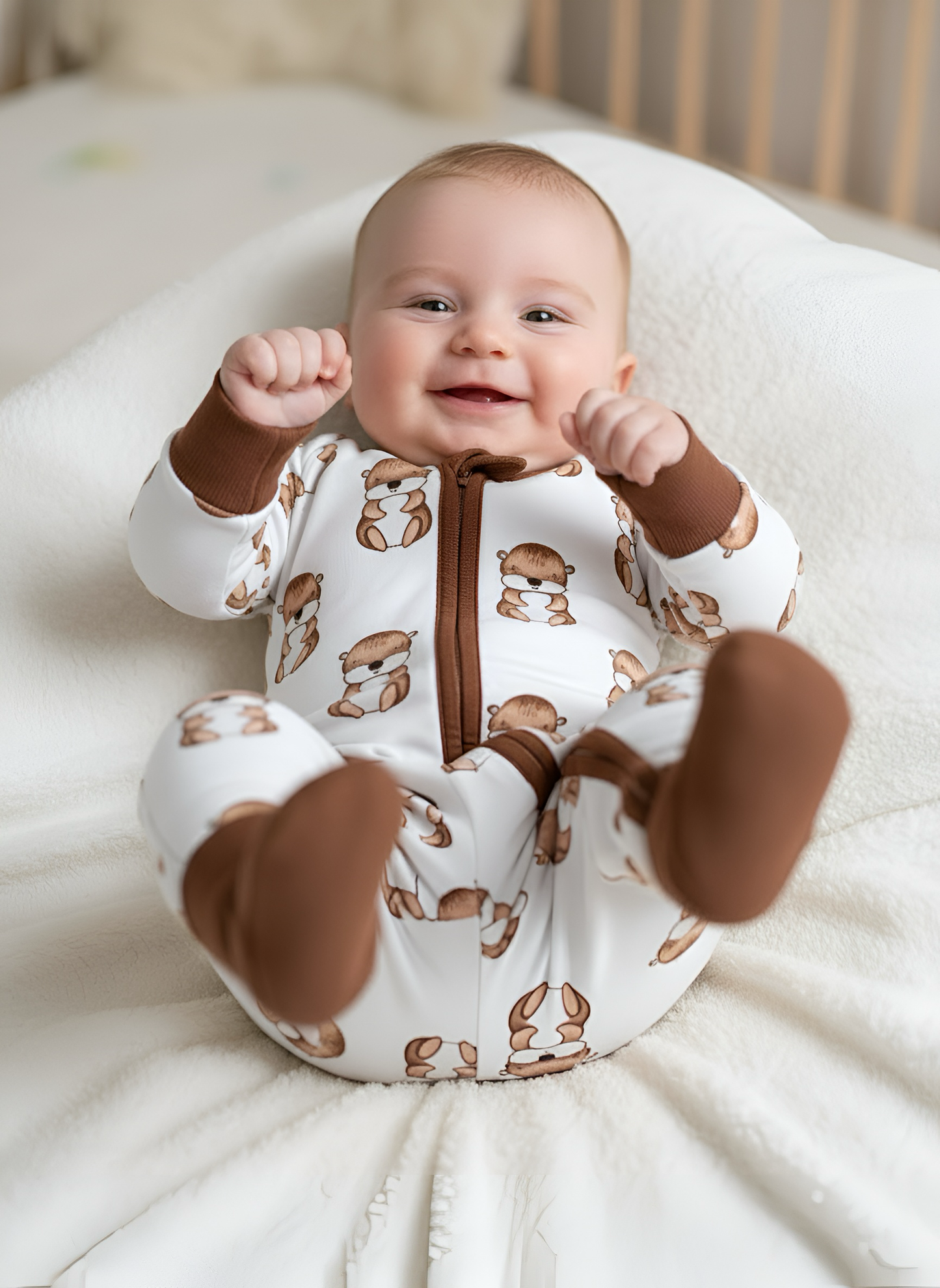 Kids Bamboo 2 piece Pajamas- Baby Otter Print