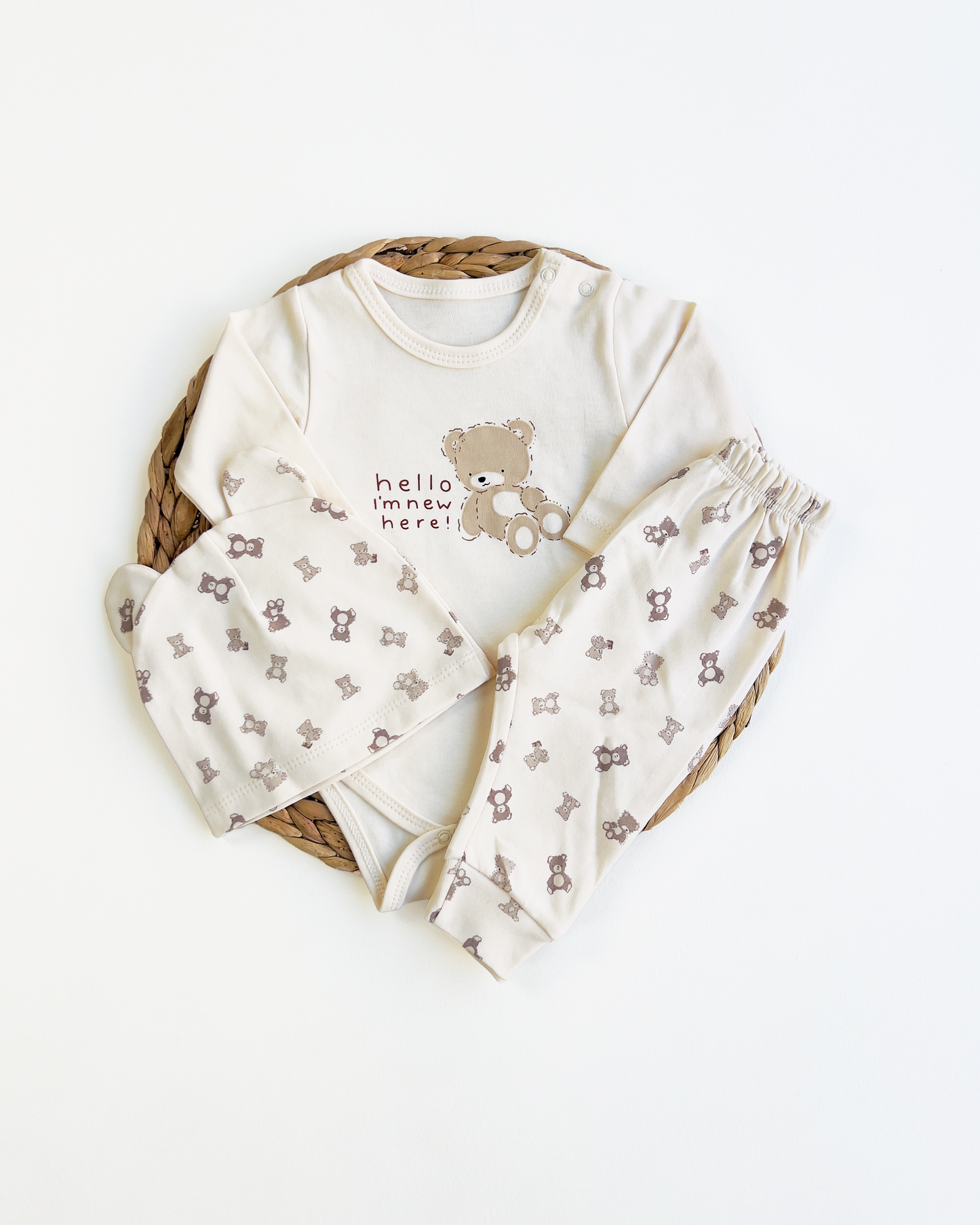 Baby Bodysuit & Pants set "I Am New Here"