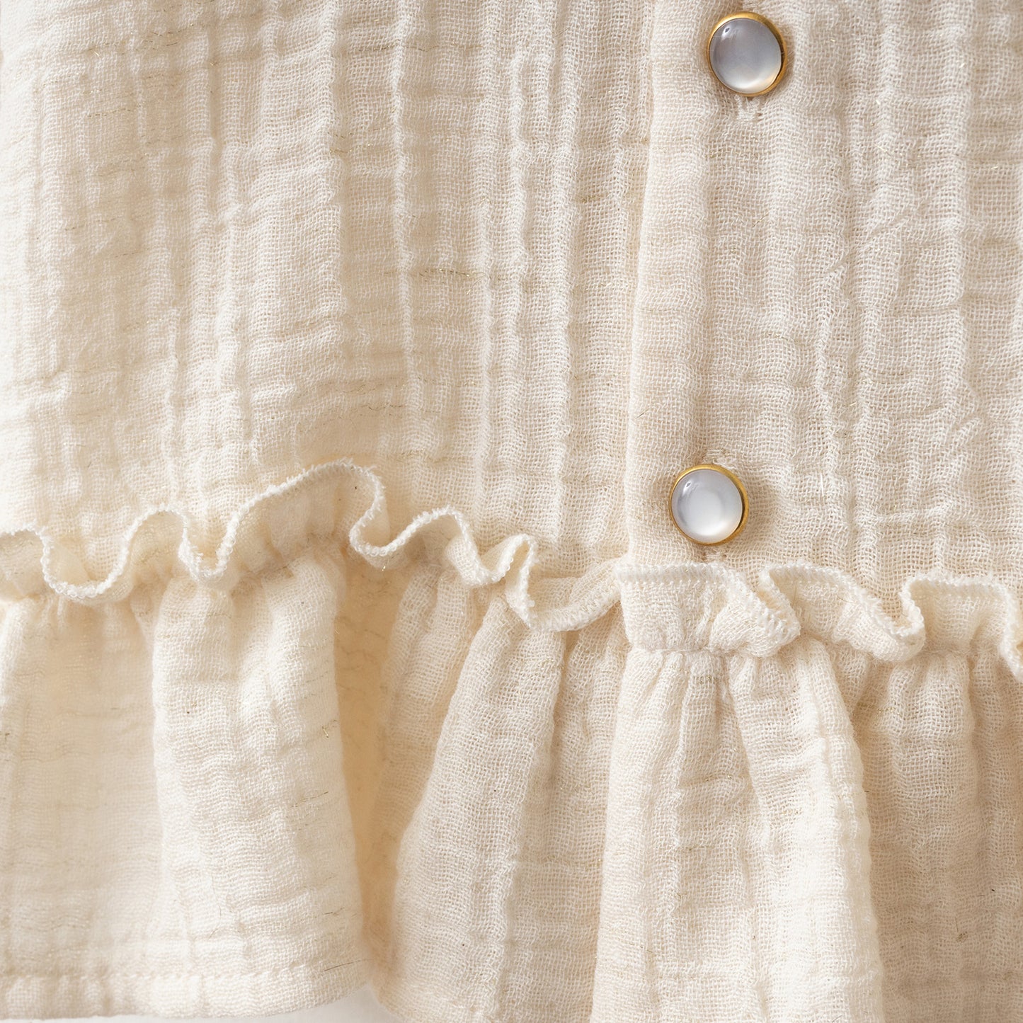 Cream Muslin Baby Girl Set