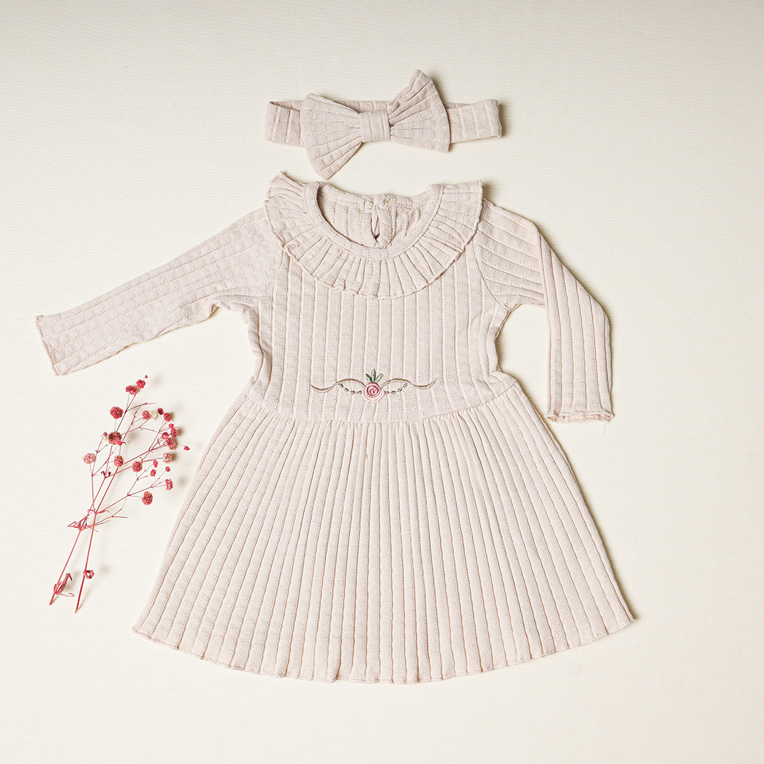 Ribbed Knit Cotton Dress