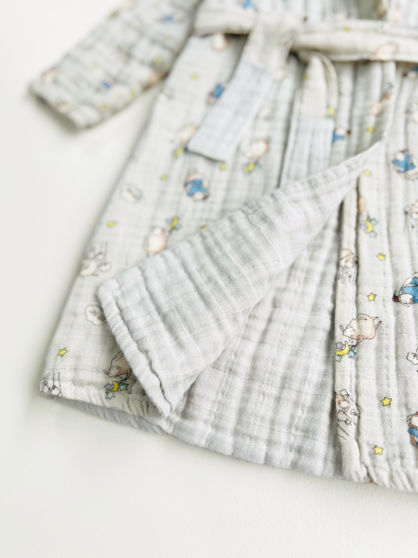 Organic Muslin Cotton Bathrobe - Reversible