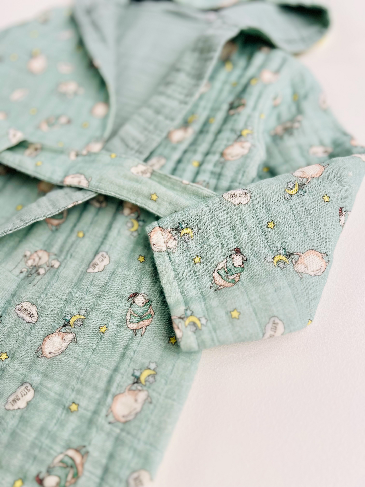 Organic Muslin Cotton Bathrobe - Reversible