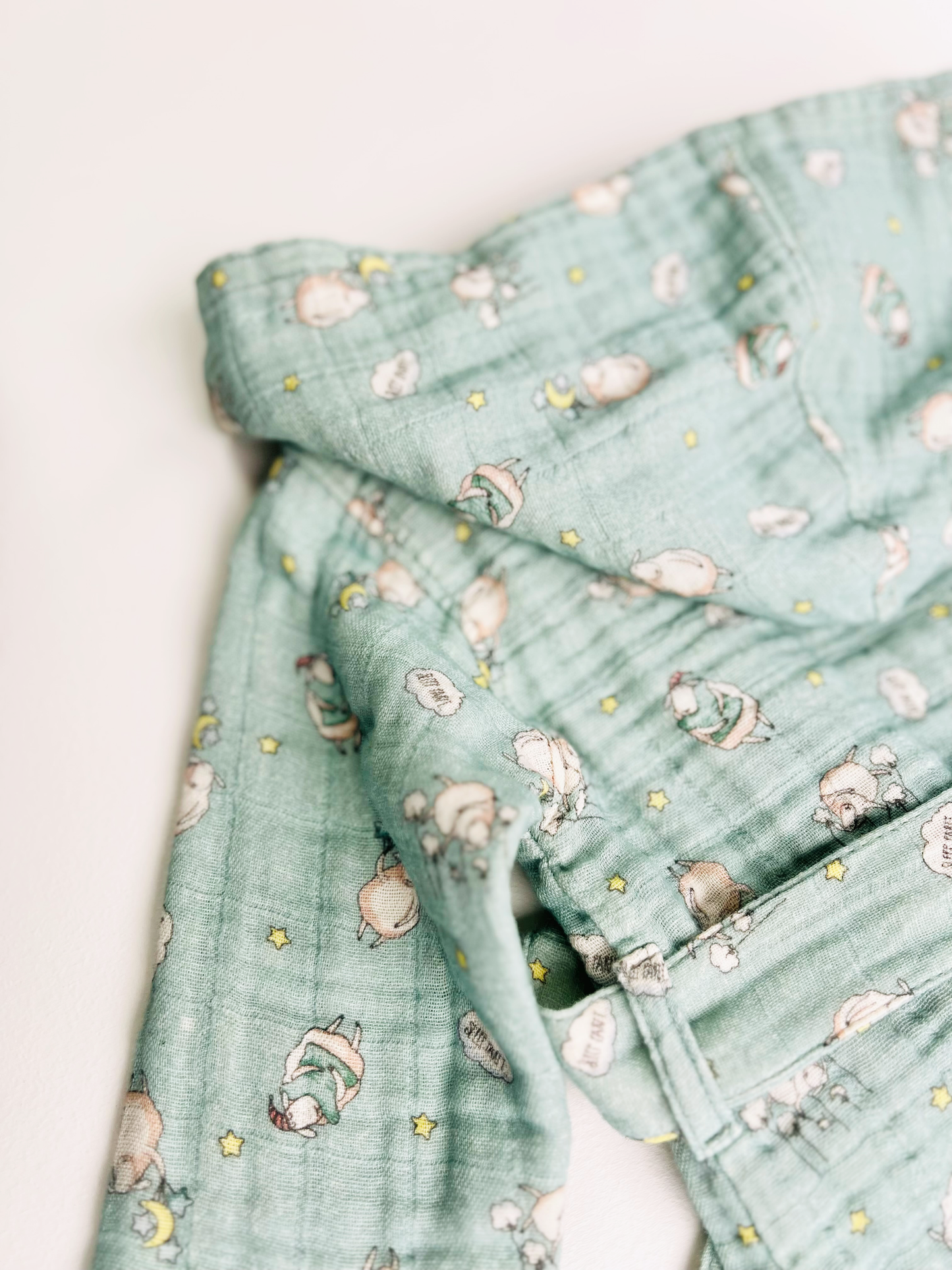 Organic Muslin Cotton Bathrobe - Reversible