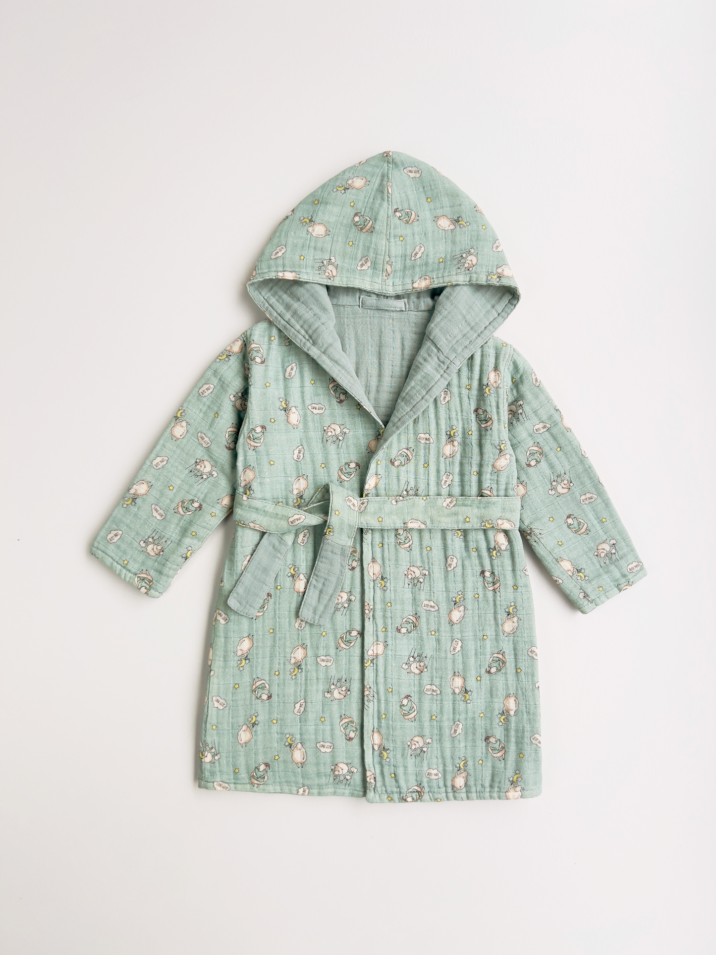 Organic Muslin Cotton Bathrobe - Reversible