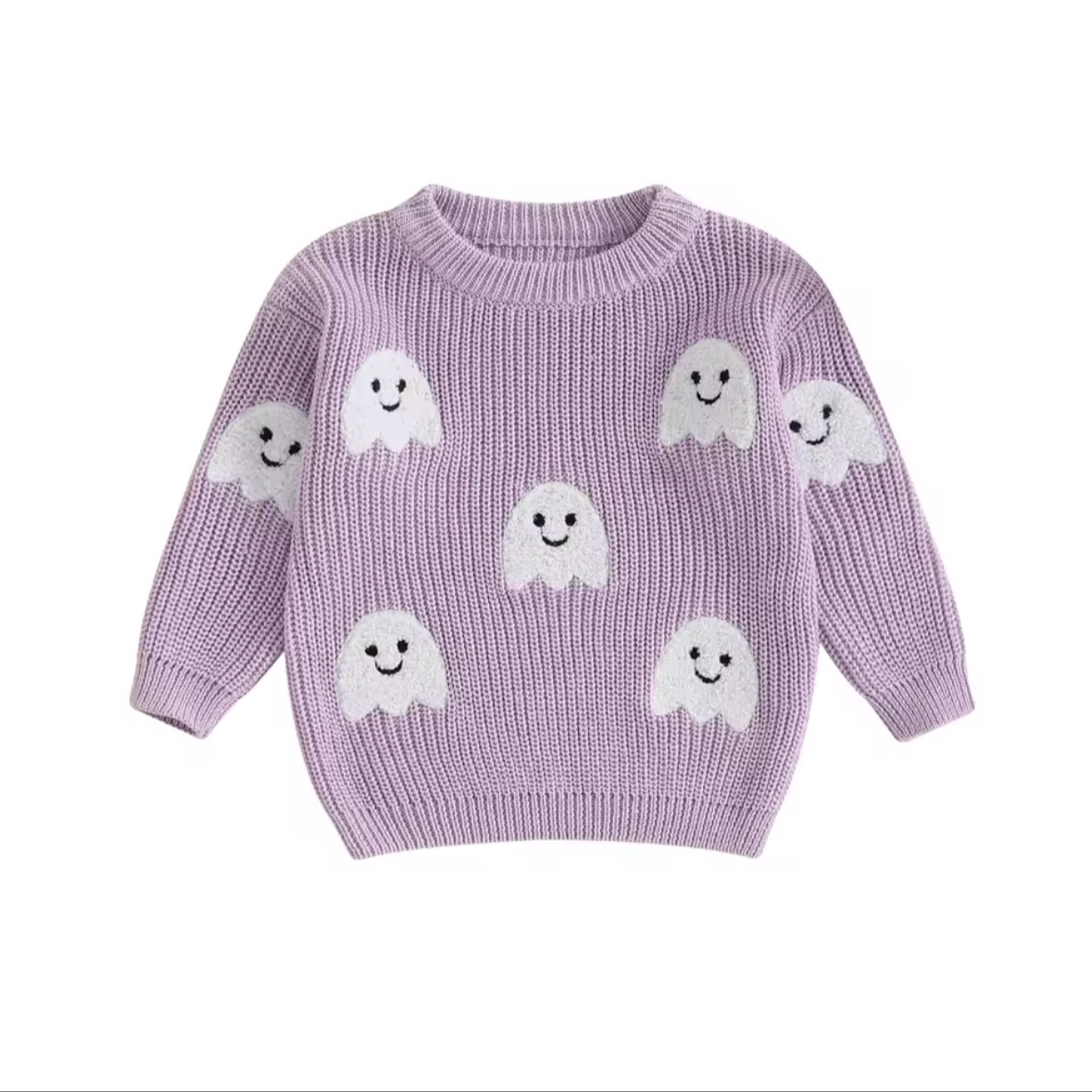 Kids Halloween Ghost Purple Sweater