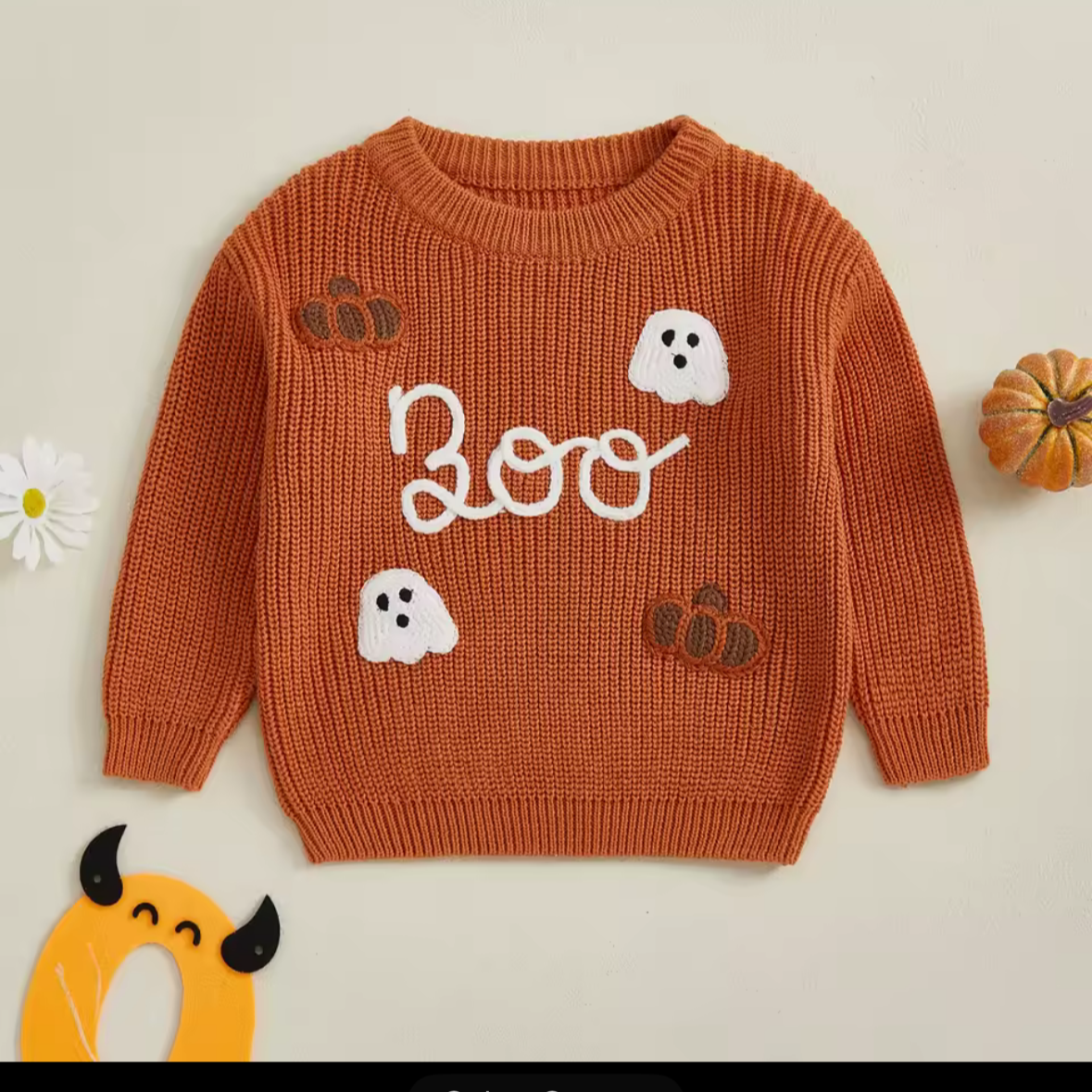 Kids Halloween Ghost Boo Sweater