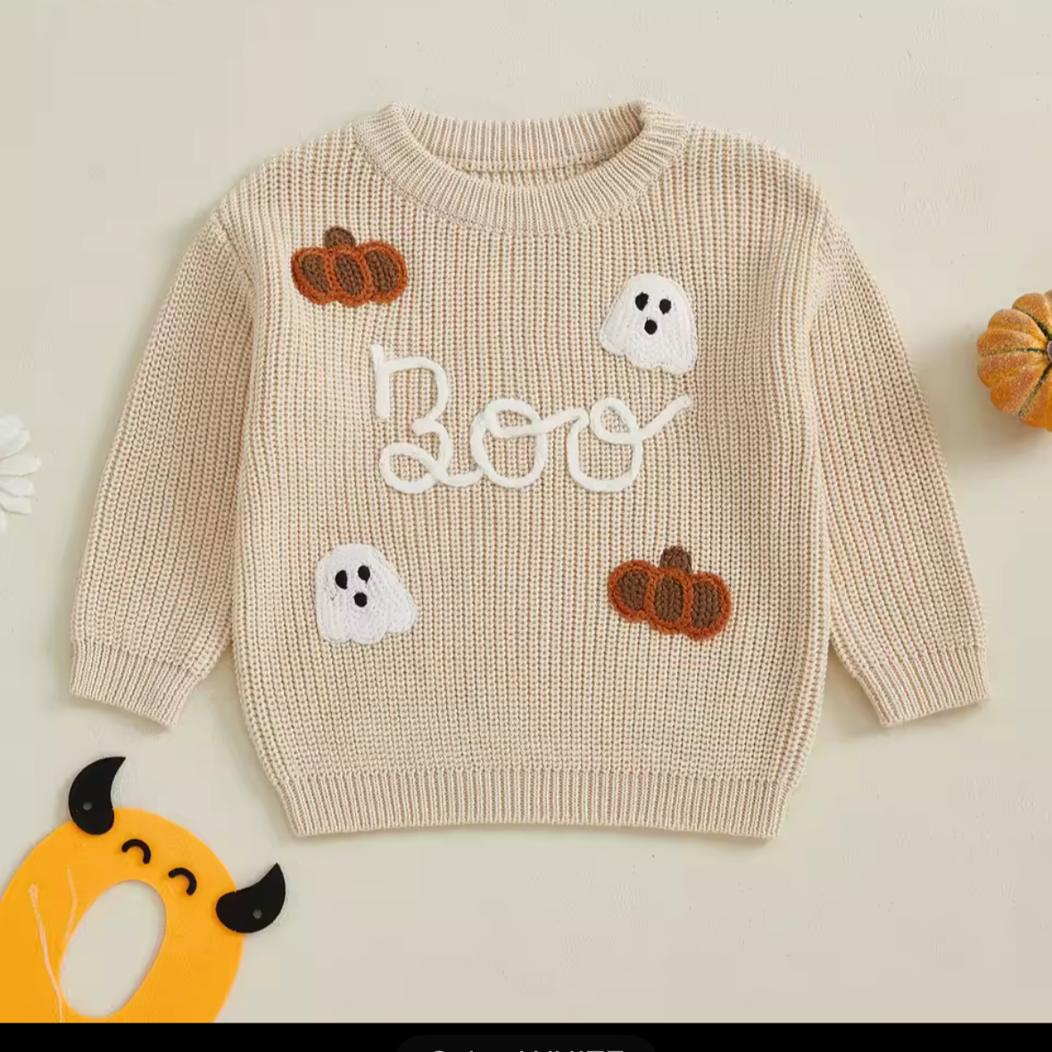 Kids Halloween Ghost Boo Sweater