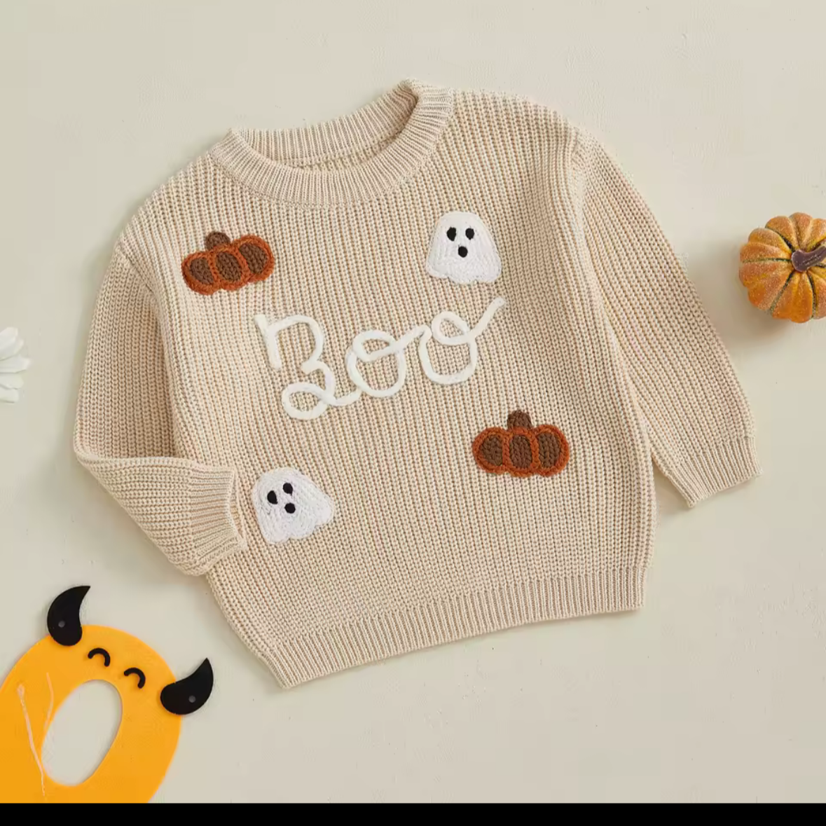 Kids Halloween Ghost Boo Sweater
