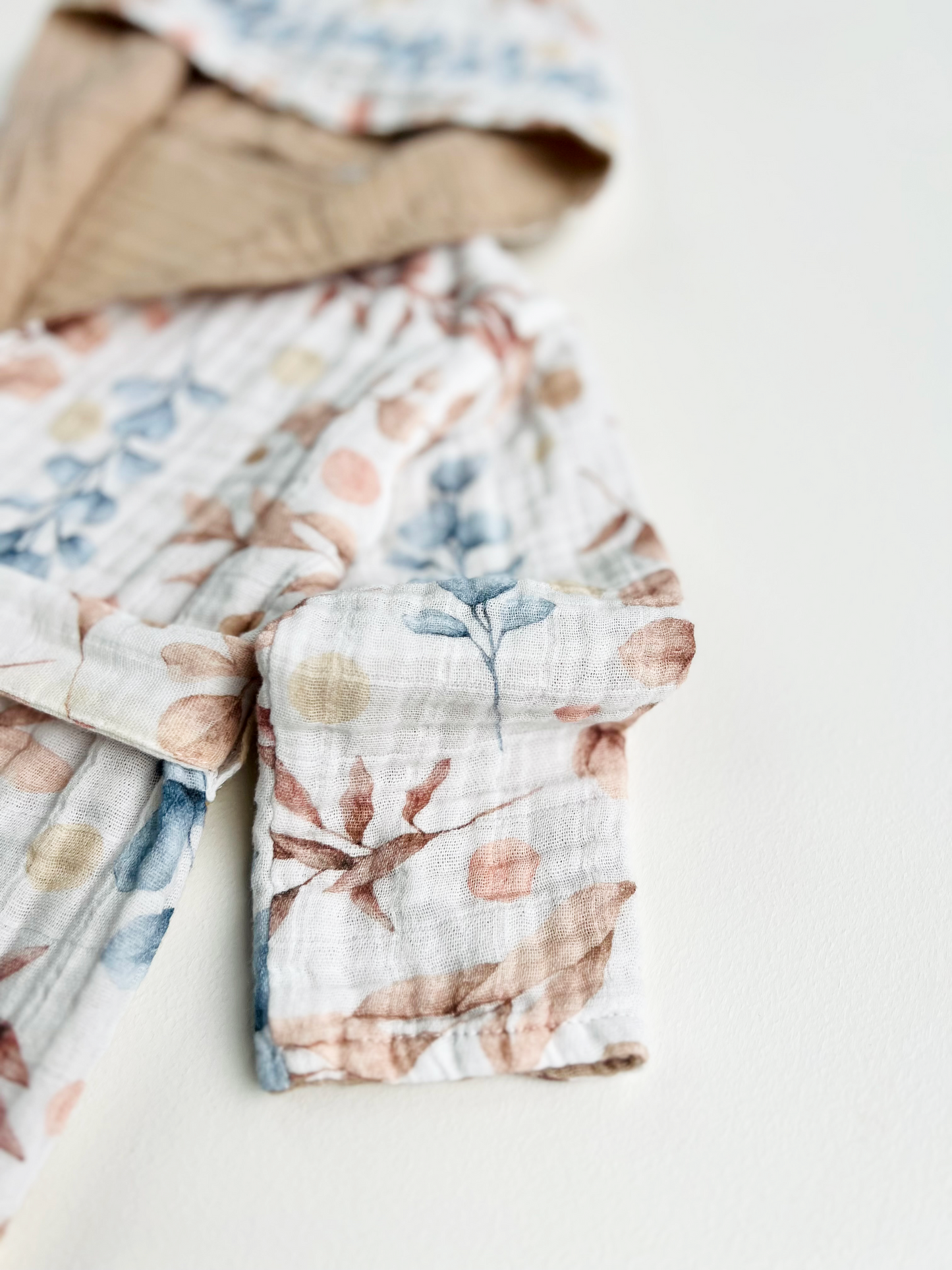 Organic Muslin Cotton Bathrobe - Reversible