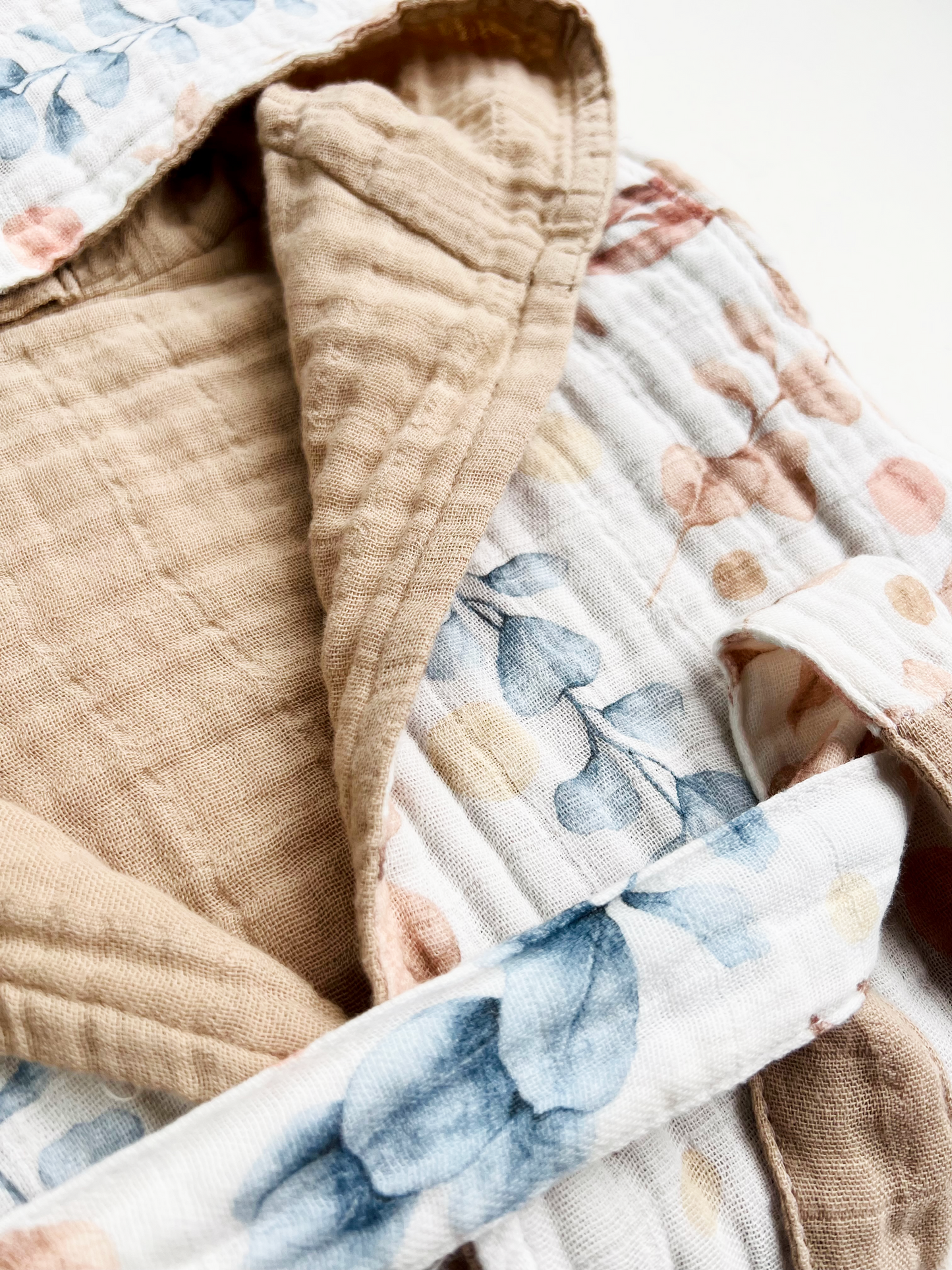 Organic Muslin Cotton Bathrobe - Reversible