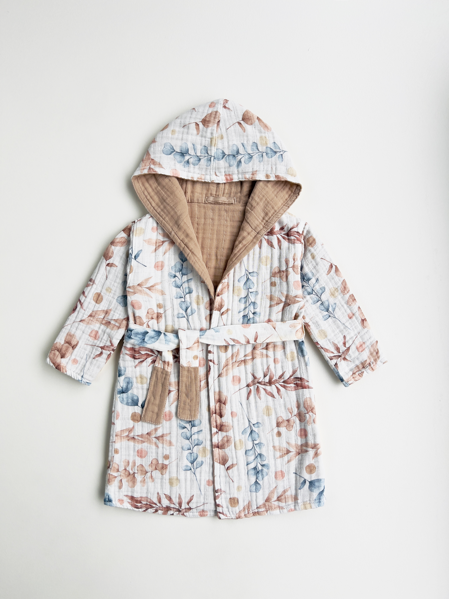 Organic Muslin Cotton Bathrobe - Reversible