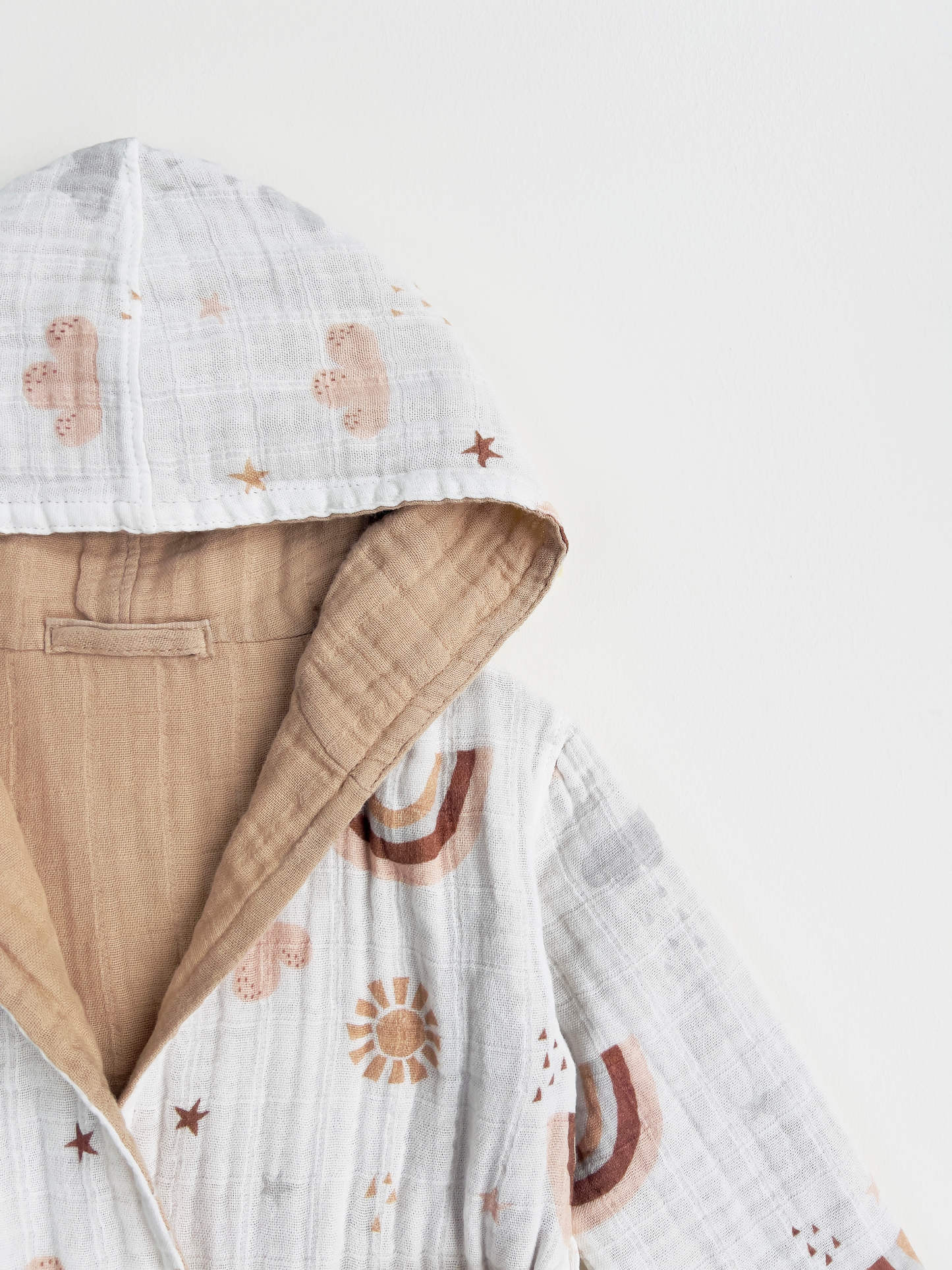 Organic Muslin Cotton Bathrobe - Reversible