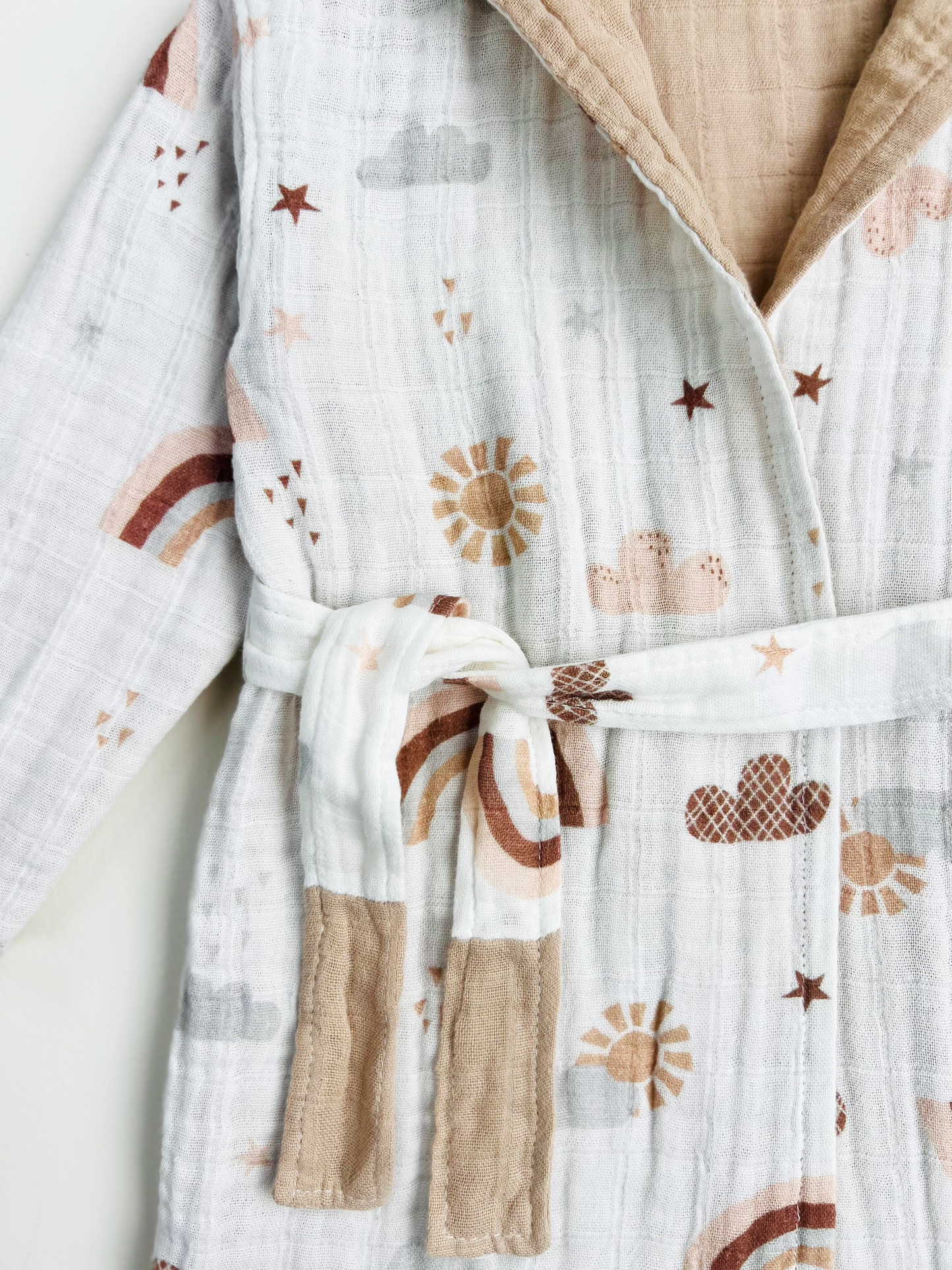 Organic Muslin Cotton Bathrobe - Reversible