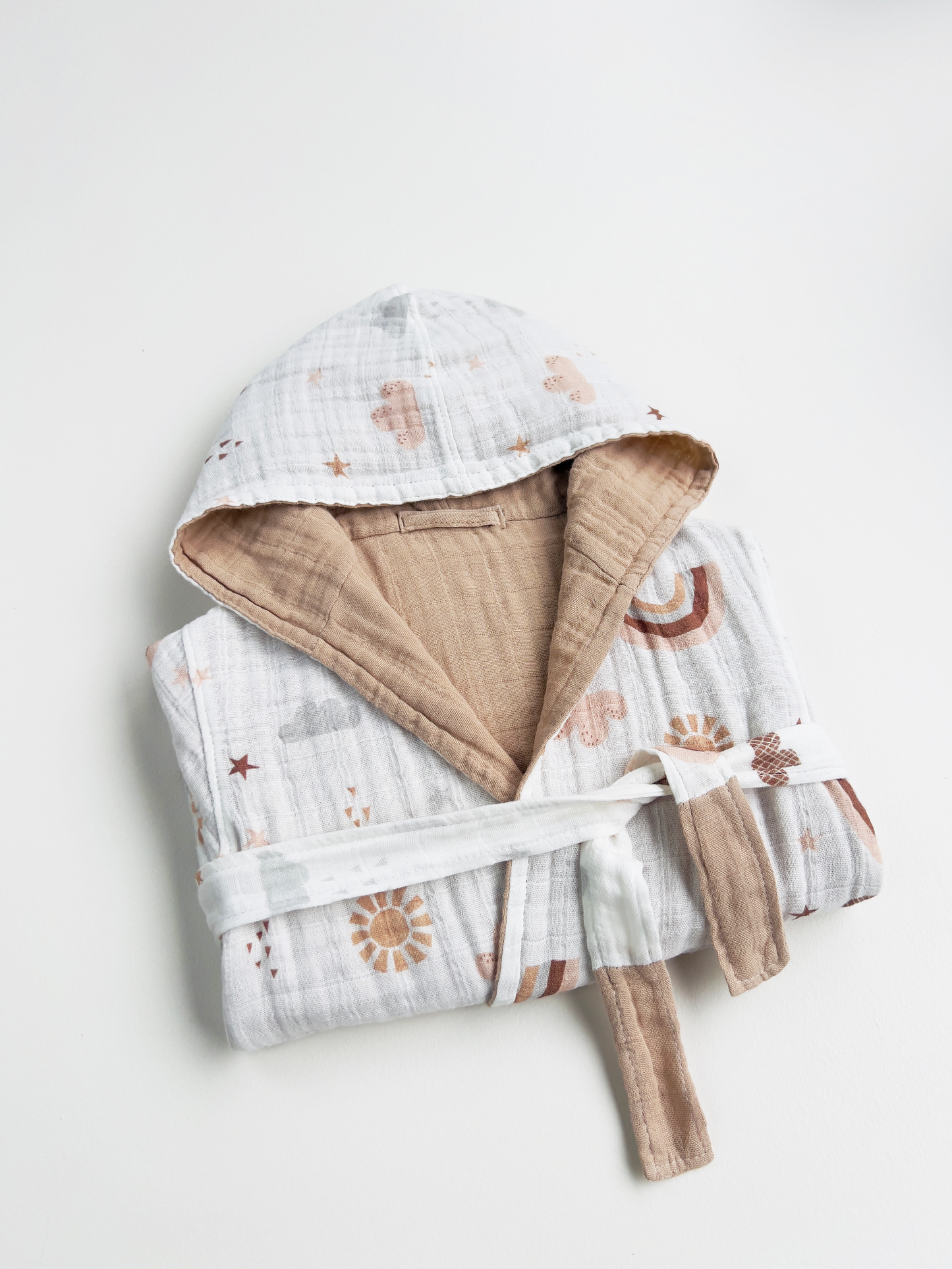 Organic Muslin Cotton Bathrobe - Reversible