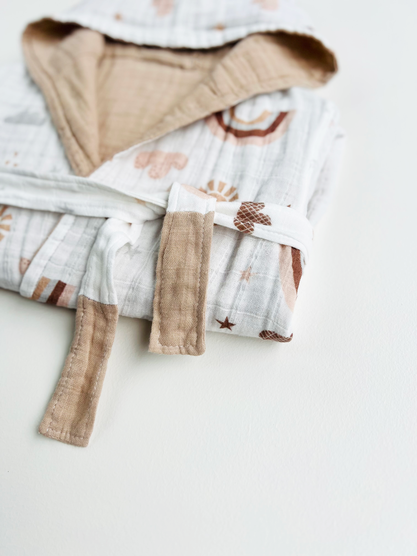 Organic Muslin Cotton Bathrobe - Reversible