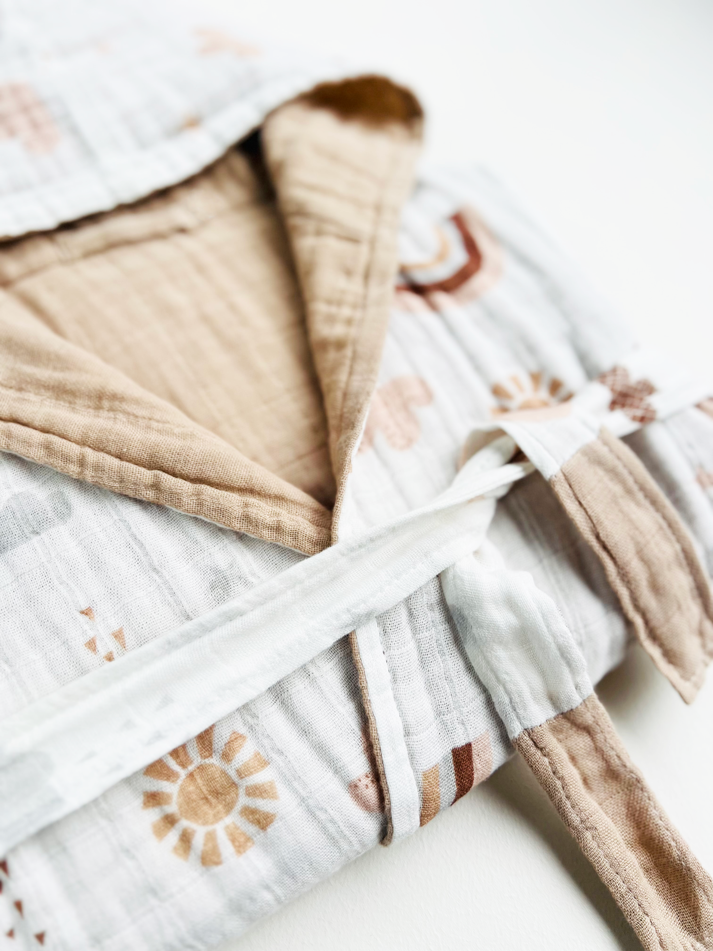 Organic Muslin Cotton Bathrobe - Reversible