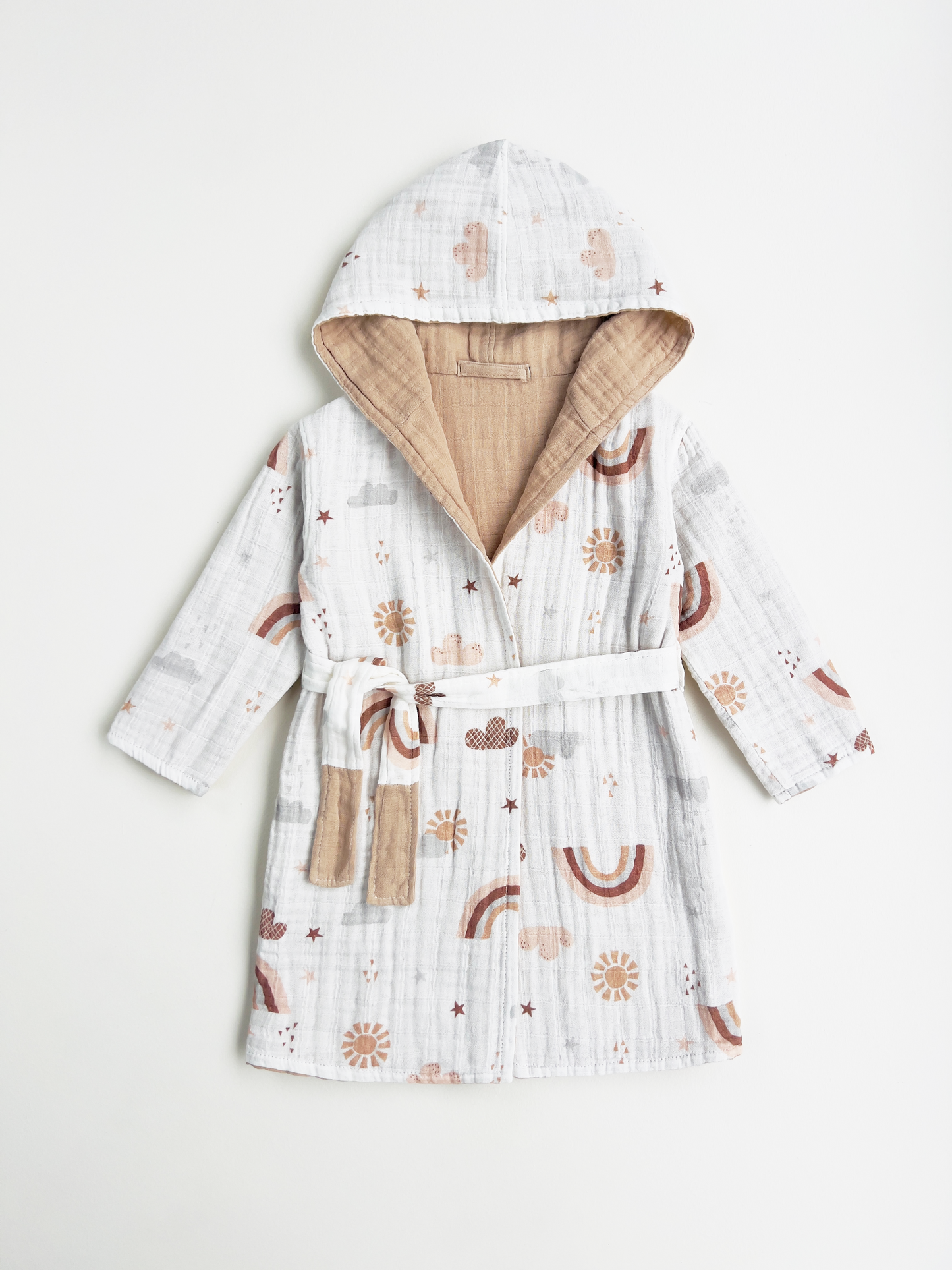 Organic Muslin Cotton Bathrobe - Reversible