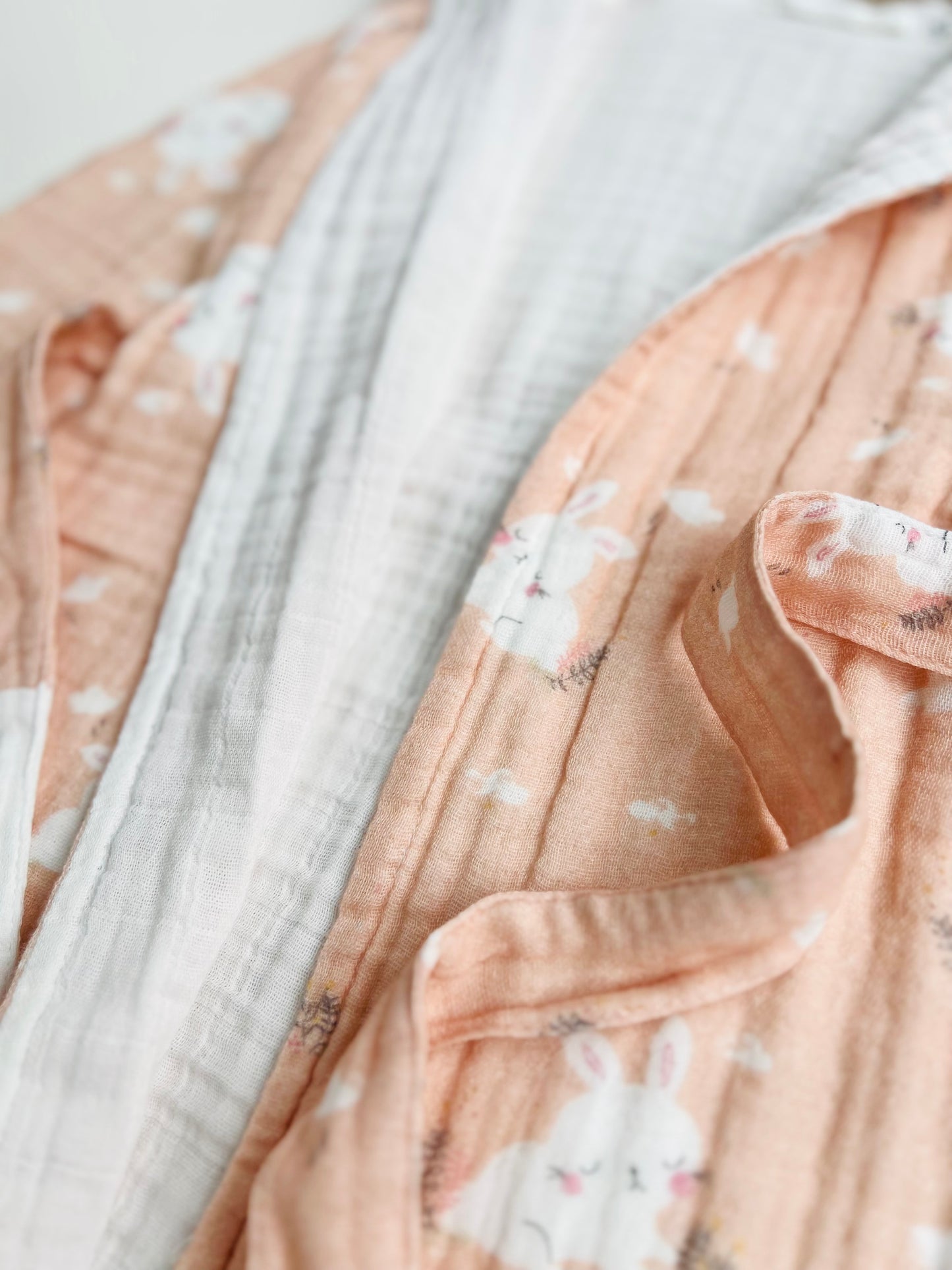 Organic Muslin Cotton Bathrobe - Reversible