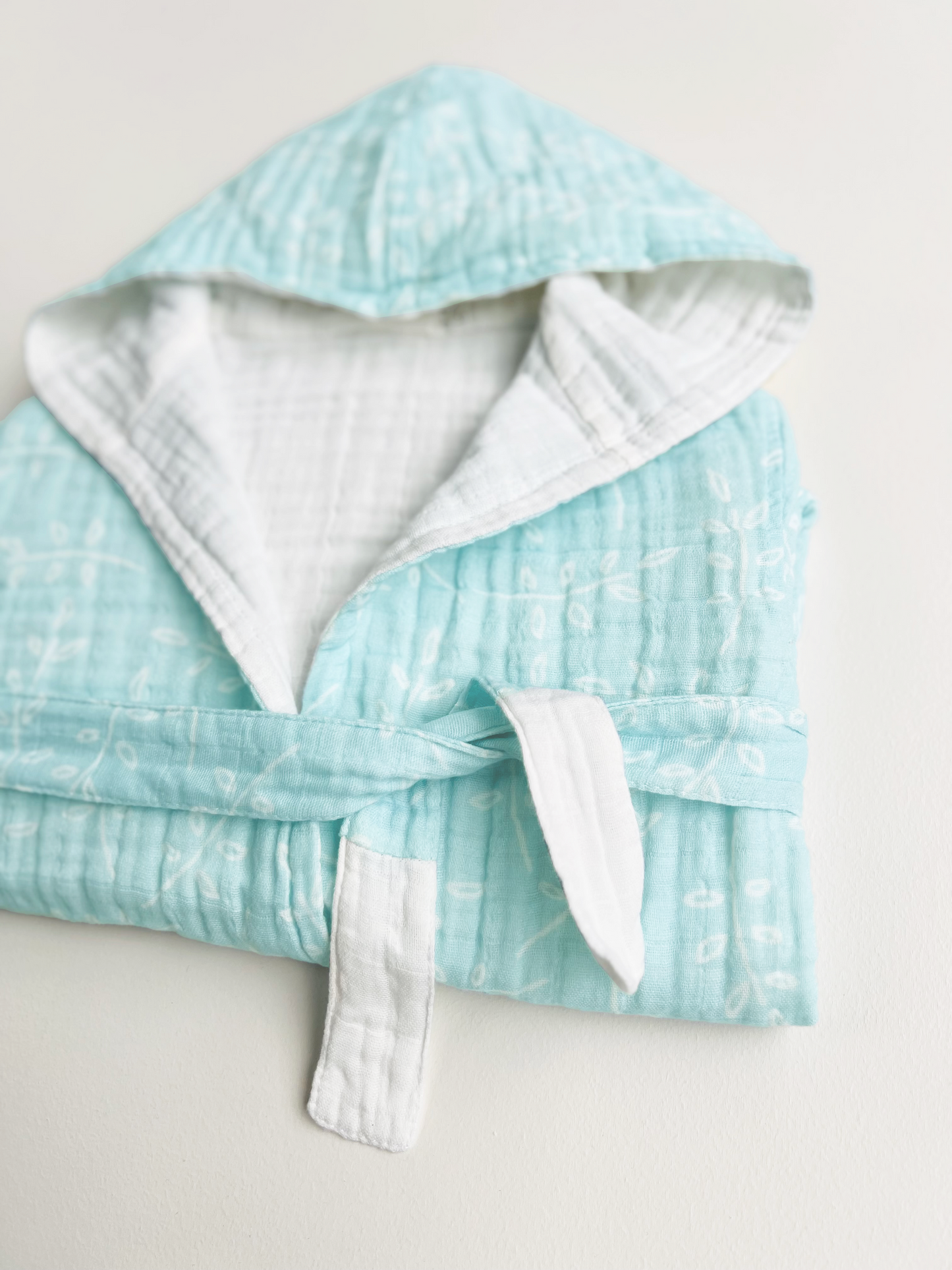 Organic Muslin Cotton Bathrobe - Reversible