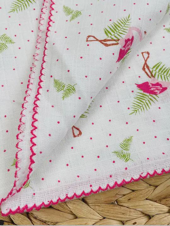 Organic Cotton Muslin Baby Blanket: Pink Flamingo Swaddle, Soft & Breathable