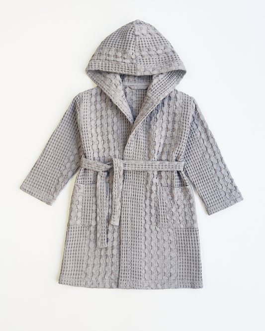 Organic Waffle Cotton Kids Bathrobe