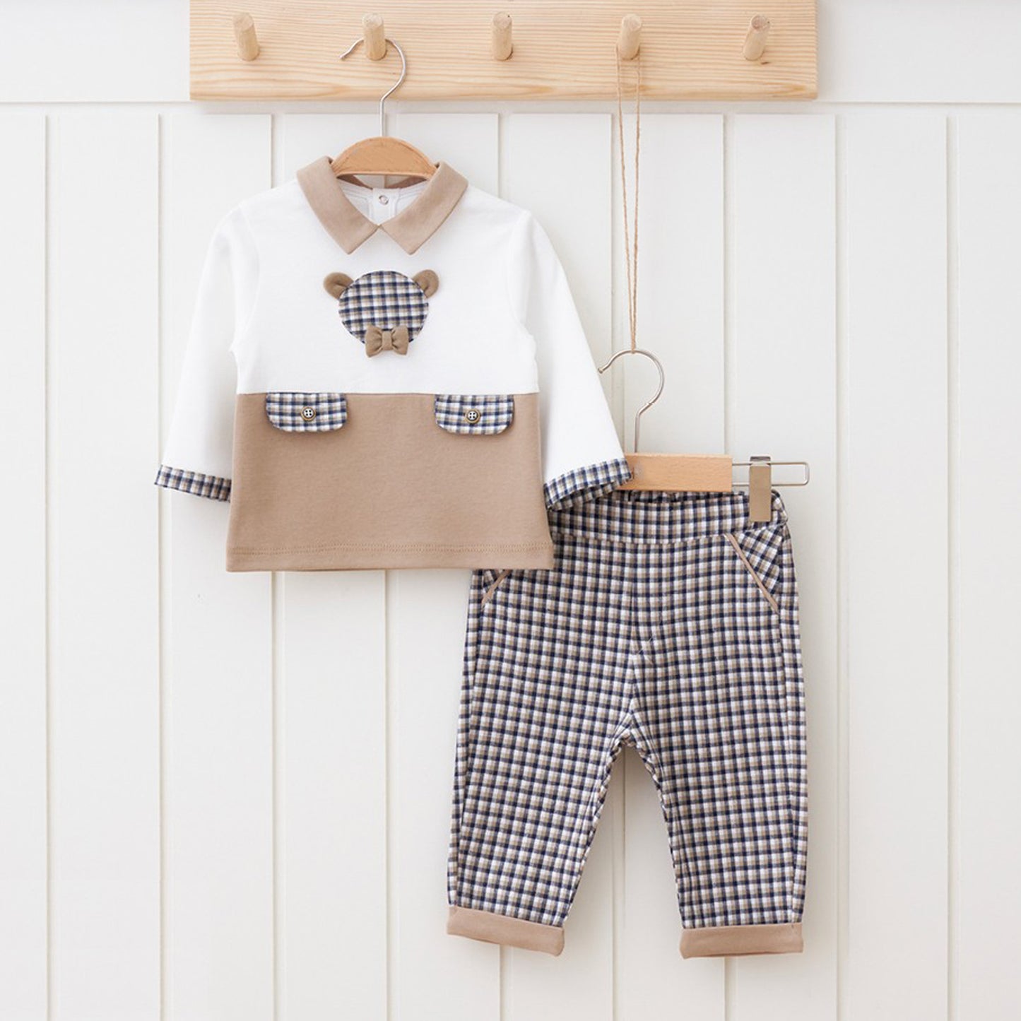 Baby Boy 2 piece Shirt & Pants Plaid Outfit