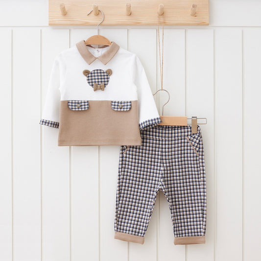 Baby Boy 2 piece Shirt & Pants Plaid Outfit