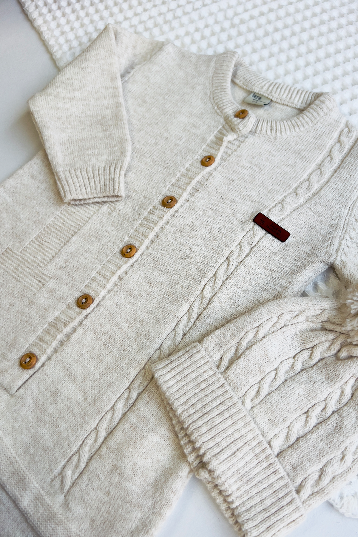 Baby Soft Knit Button Down Jumpsuit & Beanie