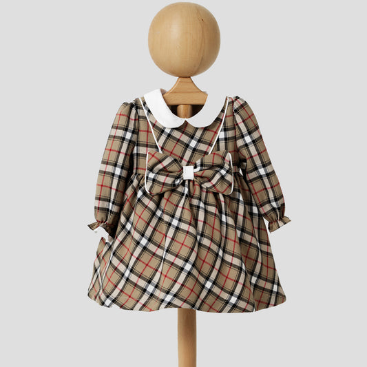 Pleated Holiday dress Brown