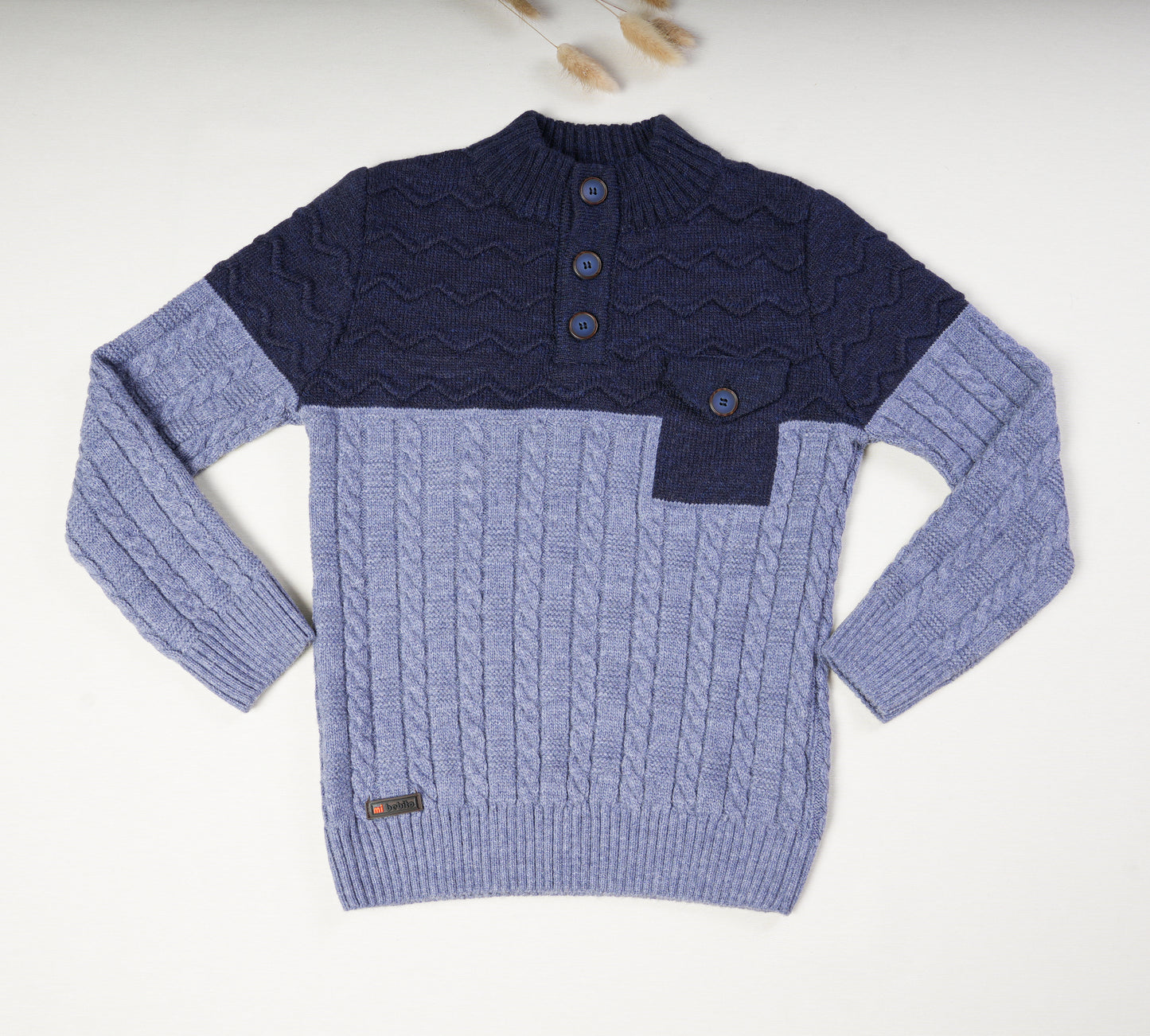 Boy's Cable Knit Buttoned Sweater