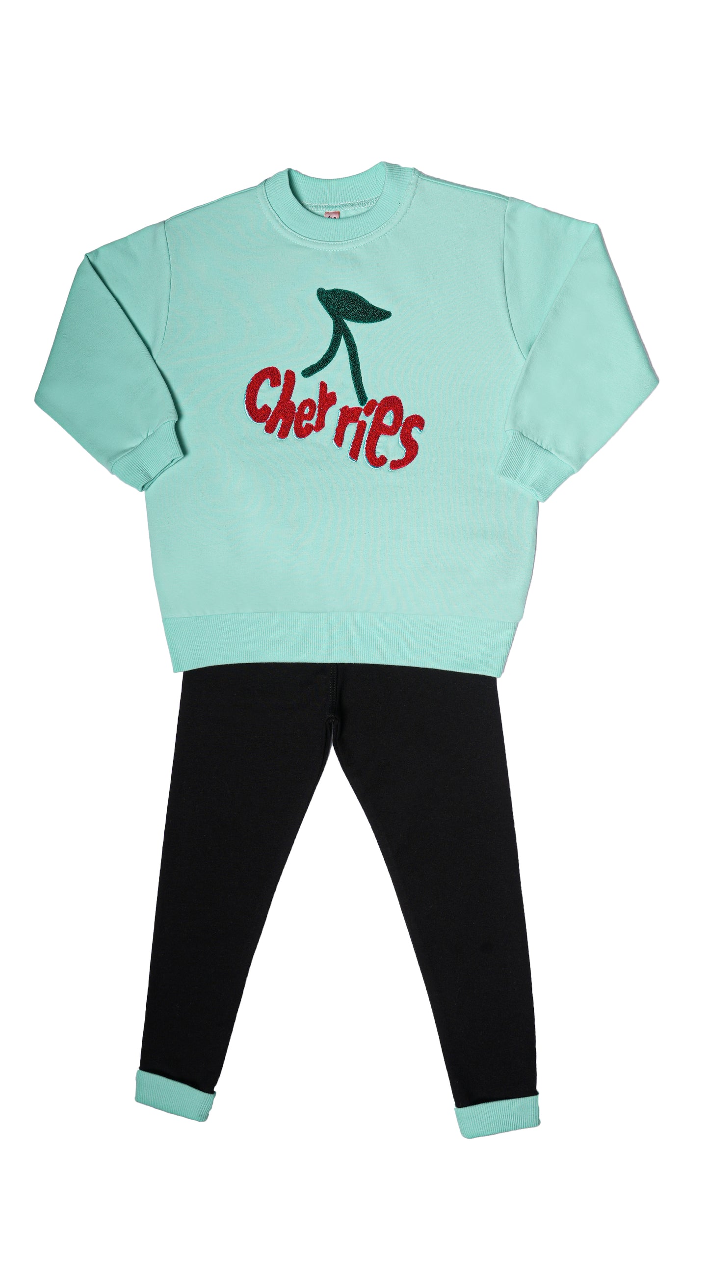 Girls Crewneck & Joggers Set "Cherry"