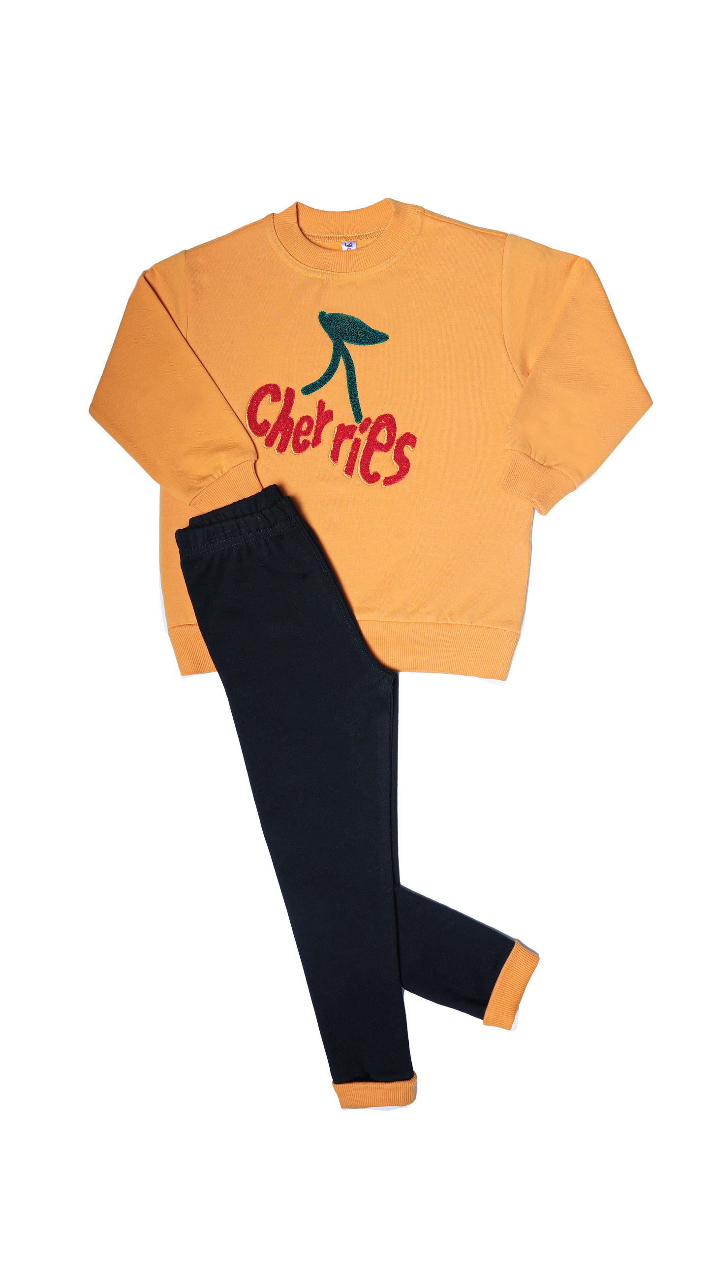 Girls Crewneck & Joggers Set "Cherry"