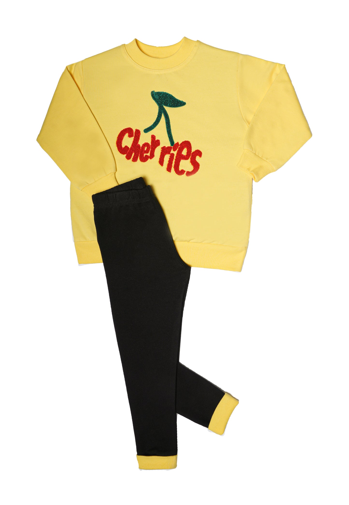 Girls Crewneck & Joggers Set "Cherry"