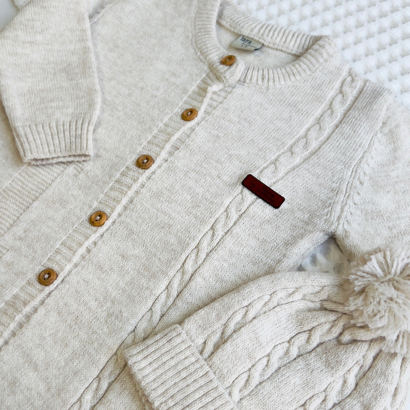 Baby Soft Knit Button Down Jumpsuit & Beanie