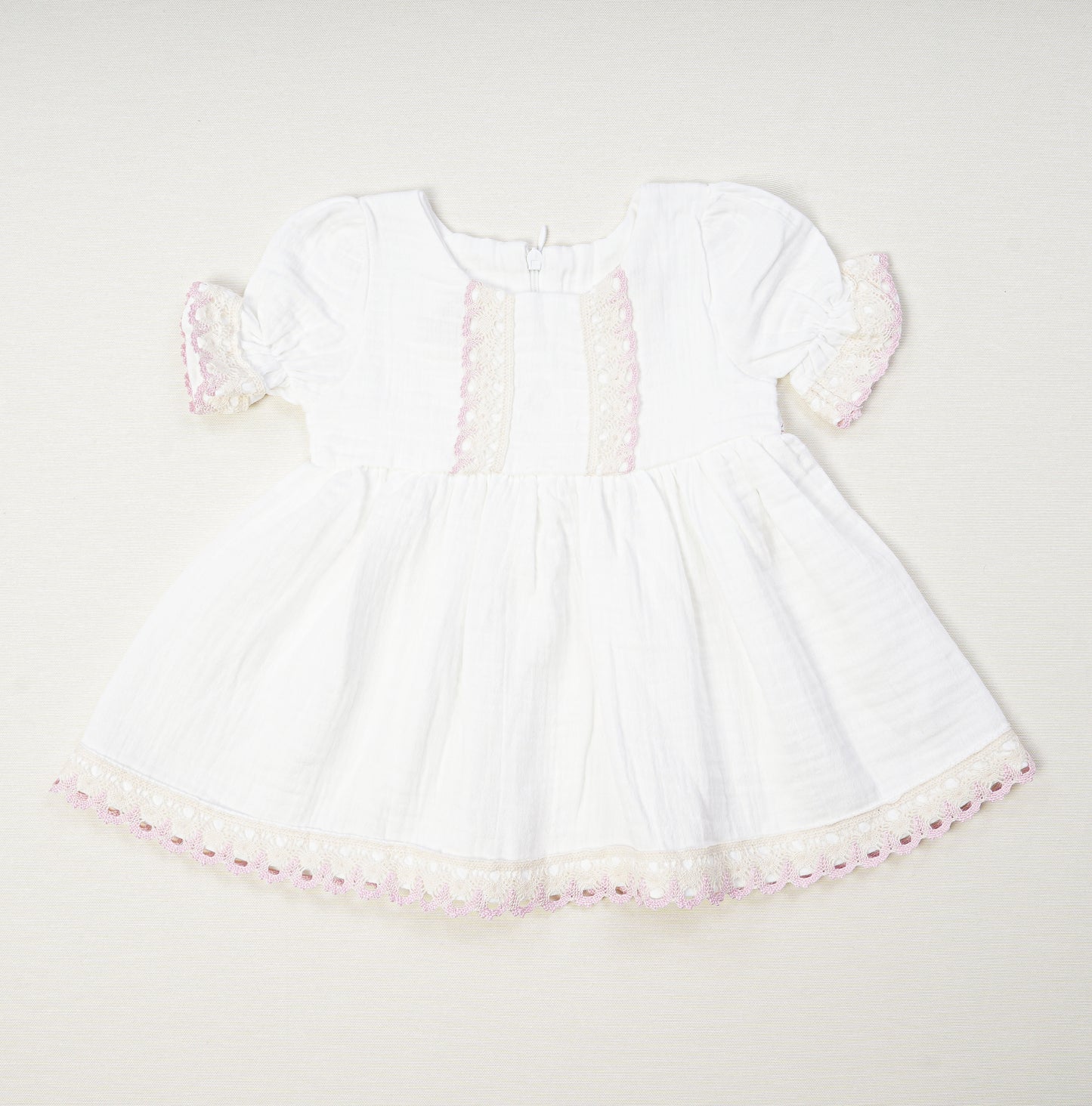 Baby Girl Muslin Dress and Cardigan Set Pink