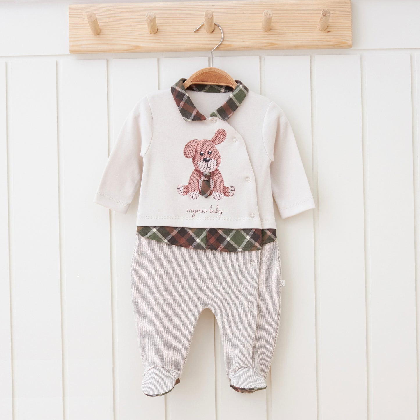 Baby Boy One Piece Cotton Outfit with Puppy