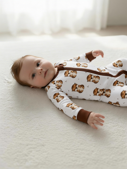 Kids Bamboo 2 piece Pajamas- Baby Otter Print