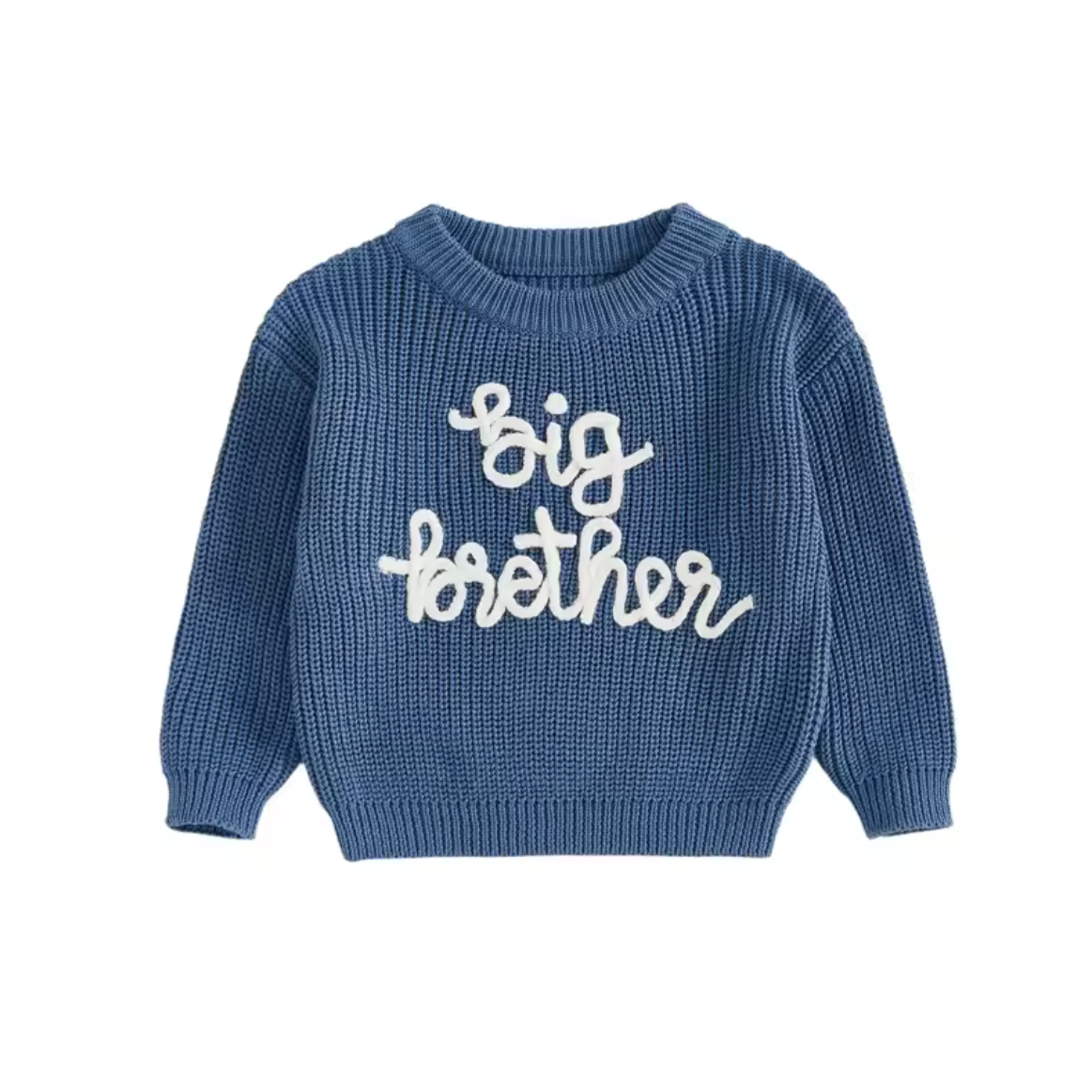 Kids Cotton Knit Boys Sweater: BIG BROTHER Embroidered