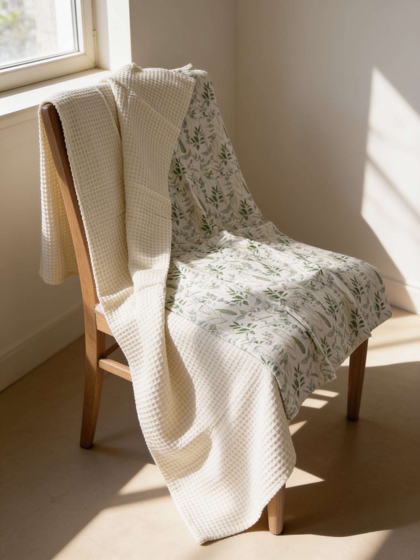 Reversible Baby Blanket Cream Botanical