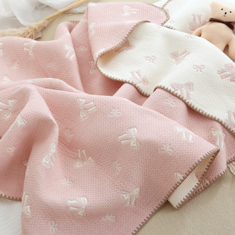 Organic Cotton Reversible Baby Blanket Pink