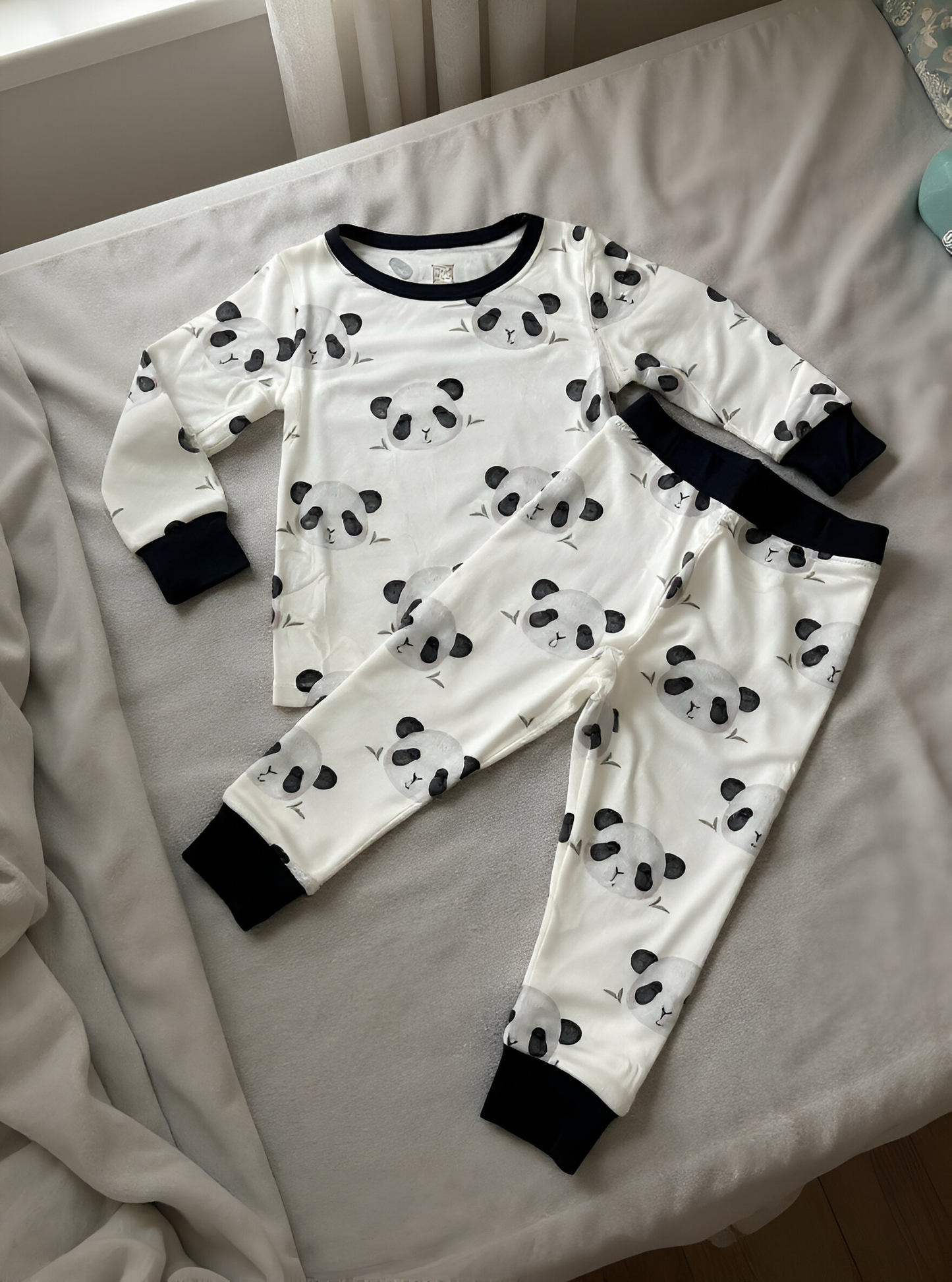 Kids Bamboo 2 piece Pajamas- Panda Print