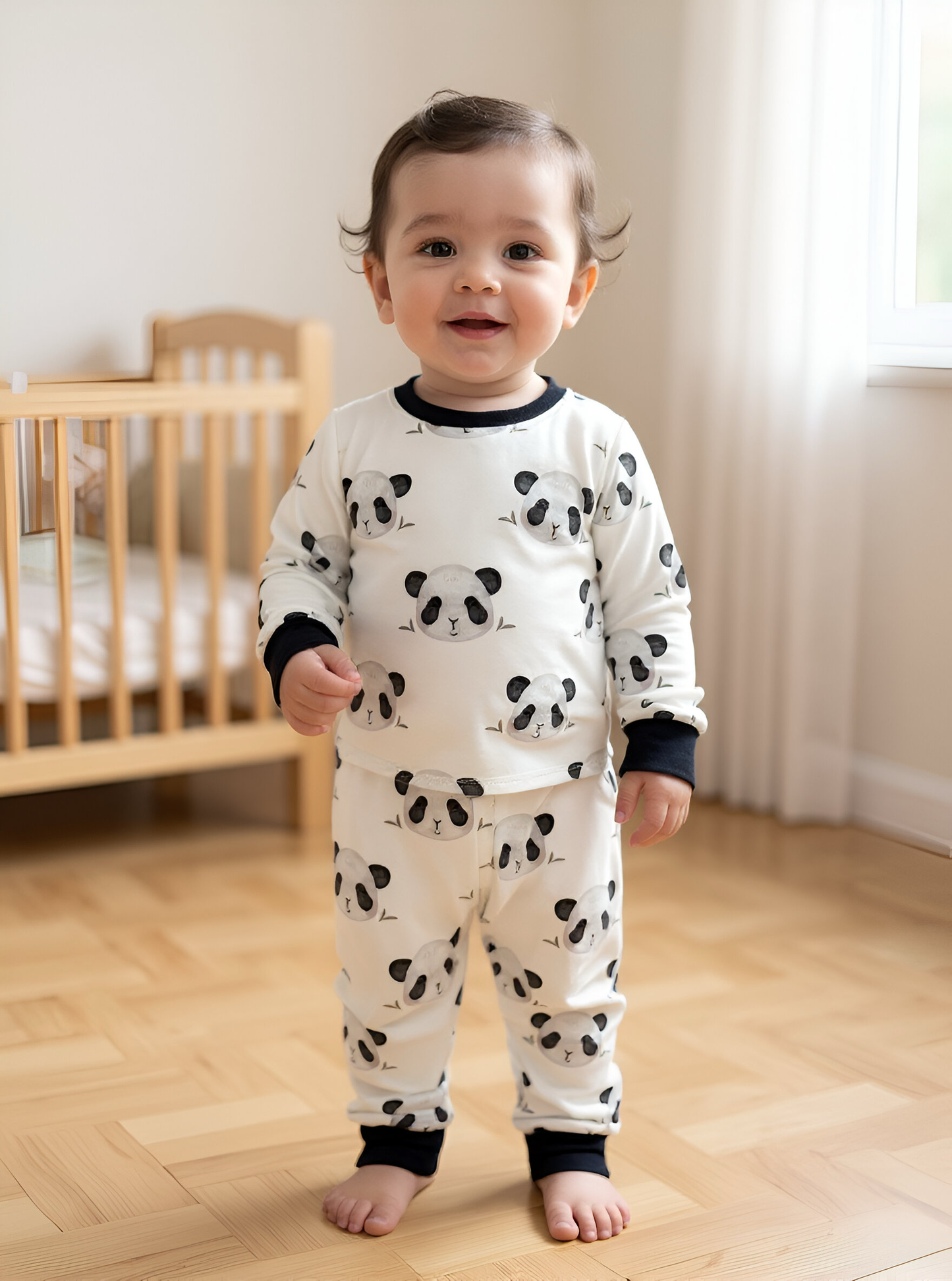 Kids Bamboo 2 piece Pajamas- Panda Print