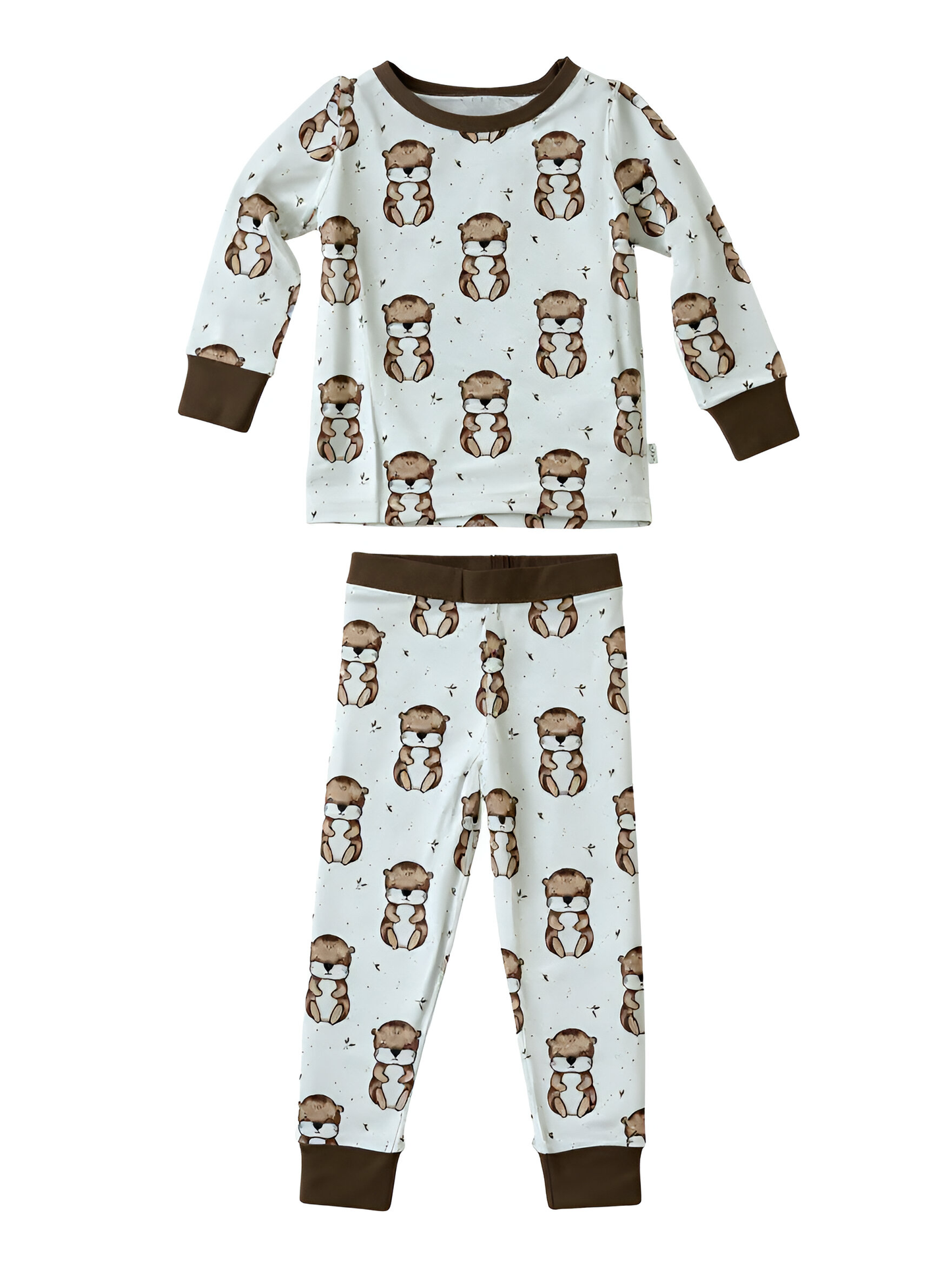 Kids Bamboo 2 piece Pajamas- Baby Otter Print