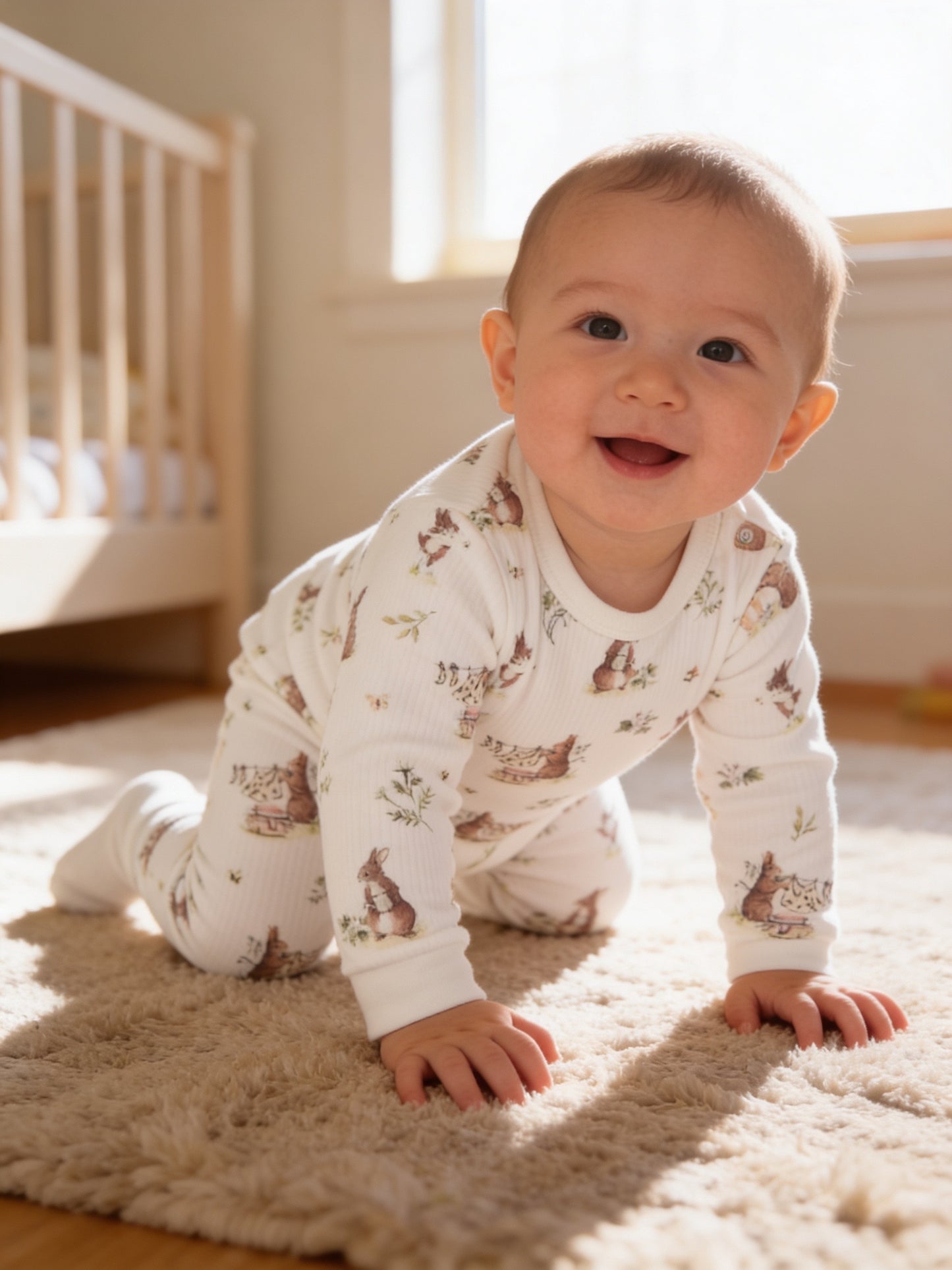 100% Cotton Baby Bodysuit & Pants Set Bunny
