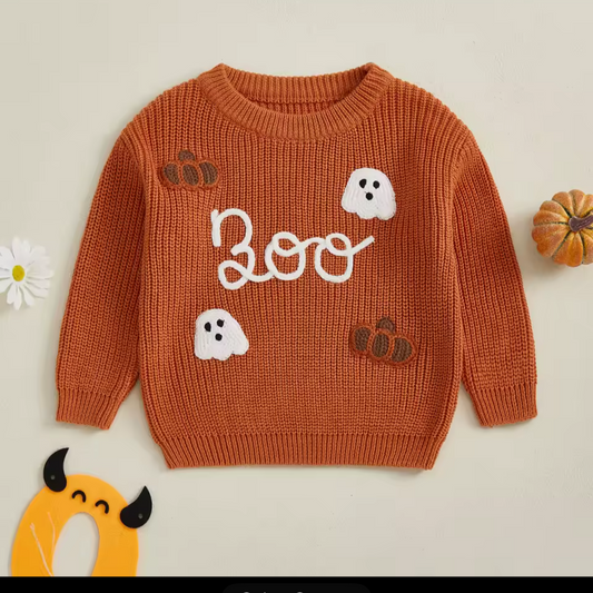 Kids Halloween Ghost Boo Sweater
