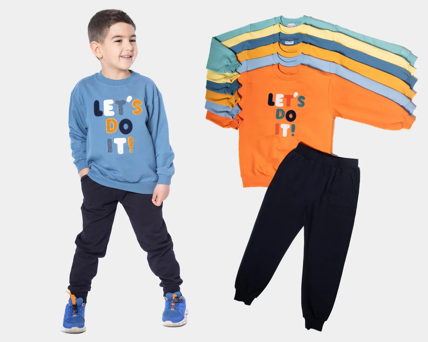 Boys Crewneck & Joggers Set "Let's Do It"