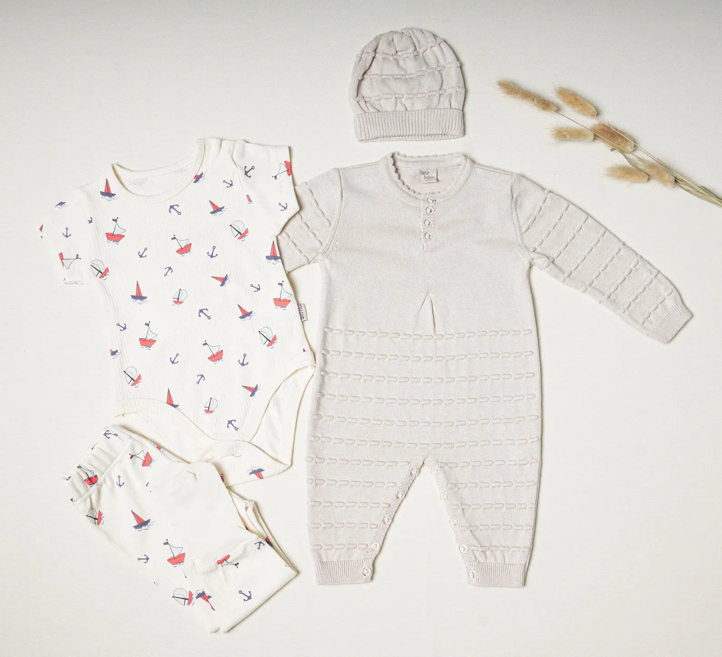 100% Cotton Nautical Baby Bodysuit & Pants Set