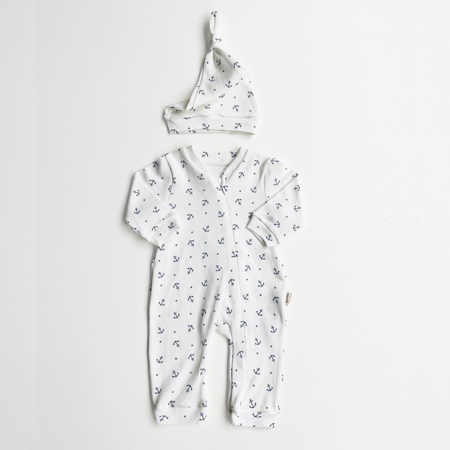 Baby Romper "Anchor" Organic Cotton White baby Nautical Themed set