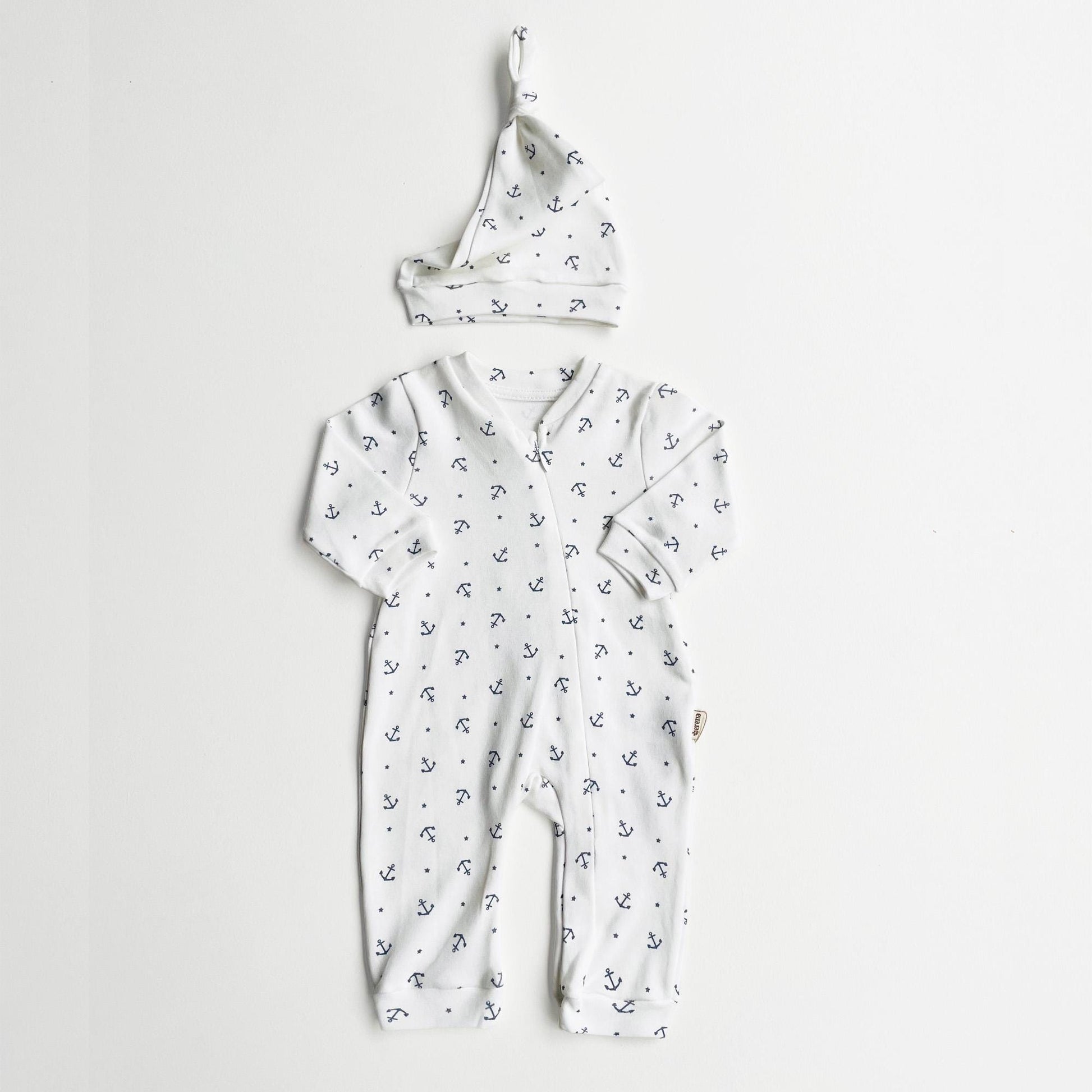 Baby Romper "Anchor" Organic Cotton White baby Nautical Themed set